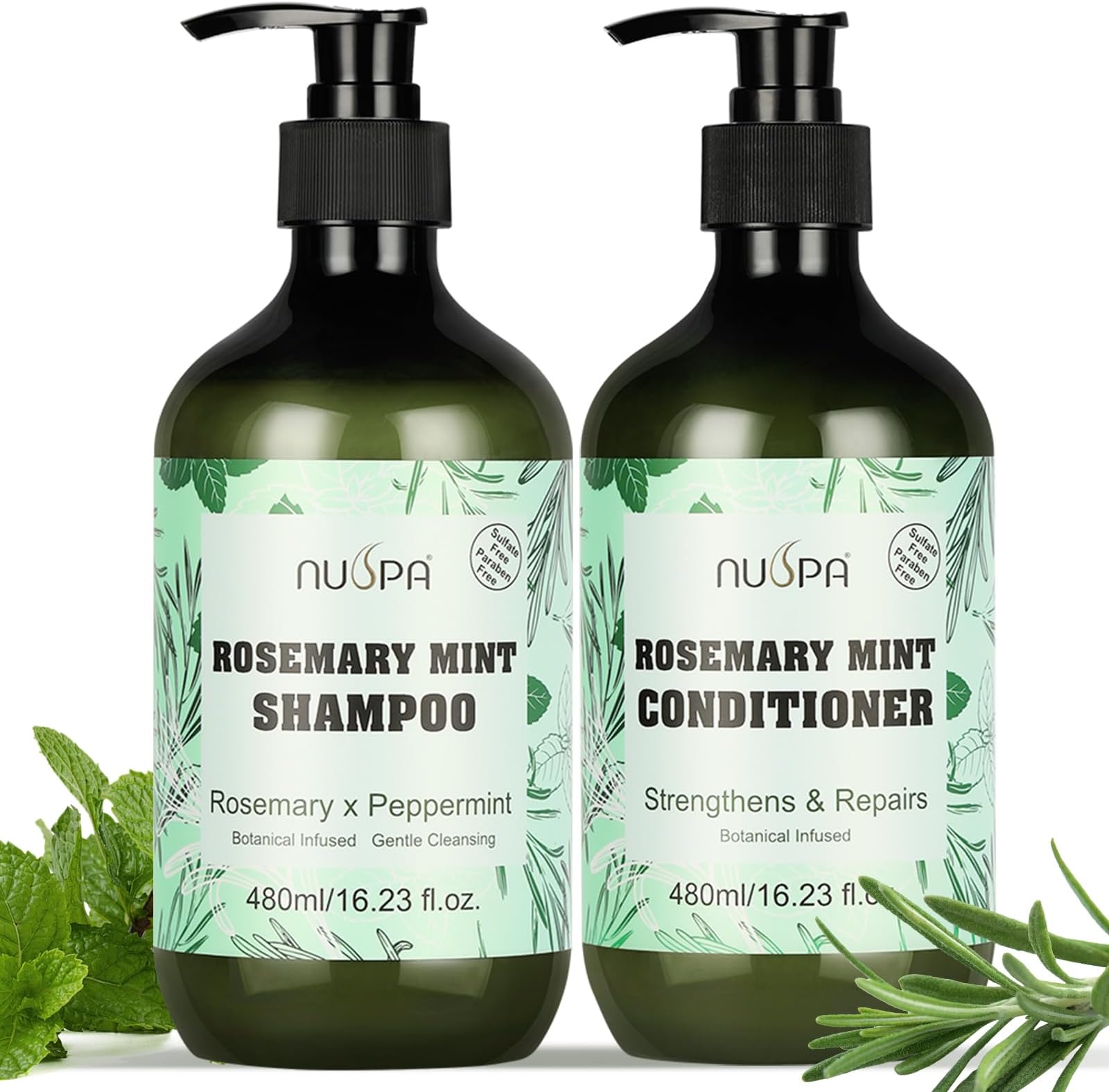 Rosemary Mint Strengthening Shampoo and Conditioner Provide Nourishment Reduc...