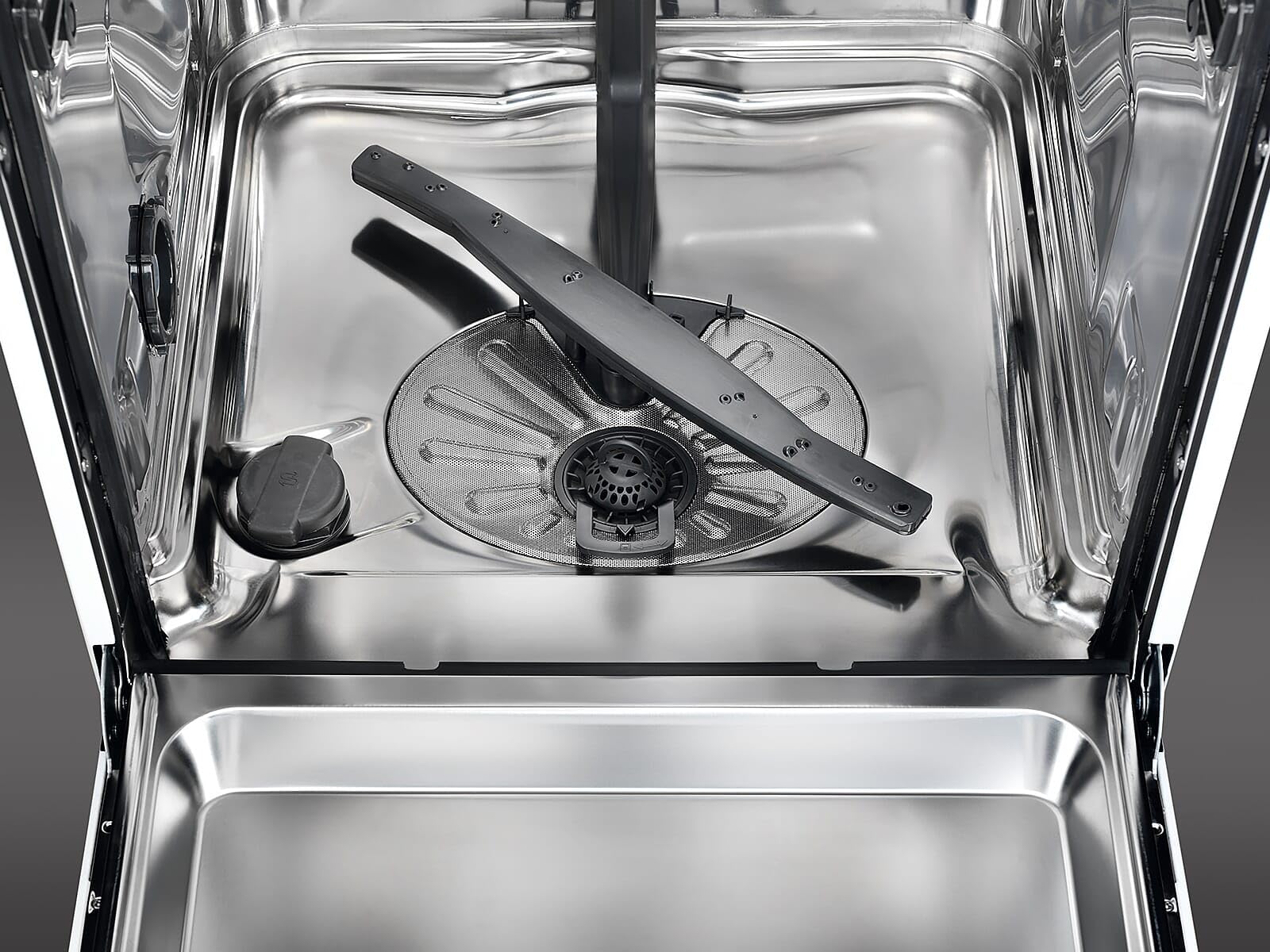 AEG Vollintegrierbarer Einbaugeschirrspüler mit AirDry-Technologie und AutoSense, Edelstahl, 10.5 Liter Wasserverbrauch, 44 dB, 5 Programme, Hocheinbau geeignet