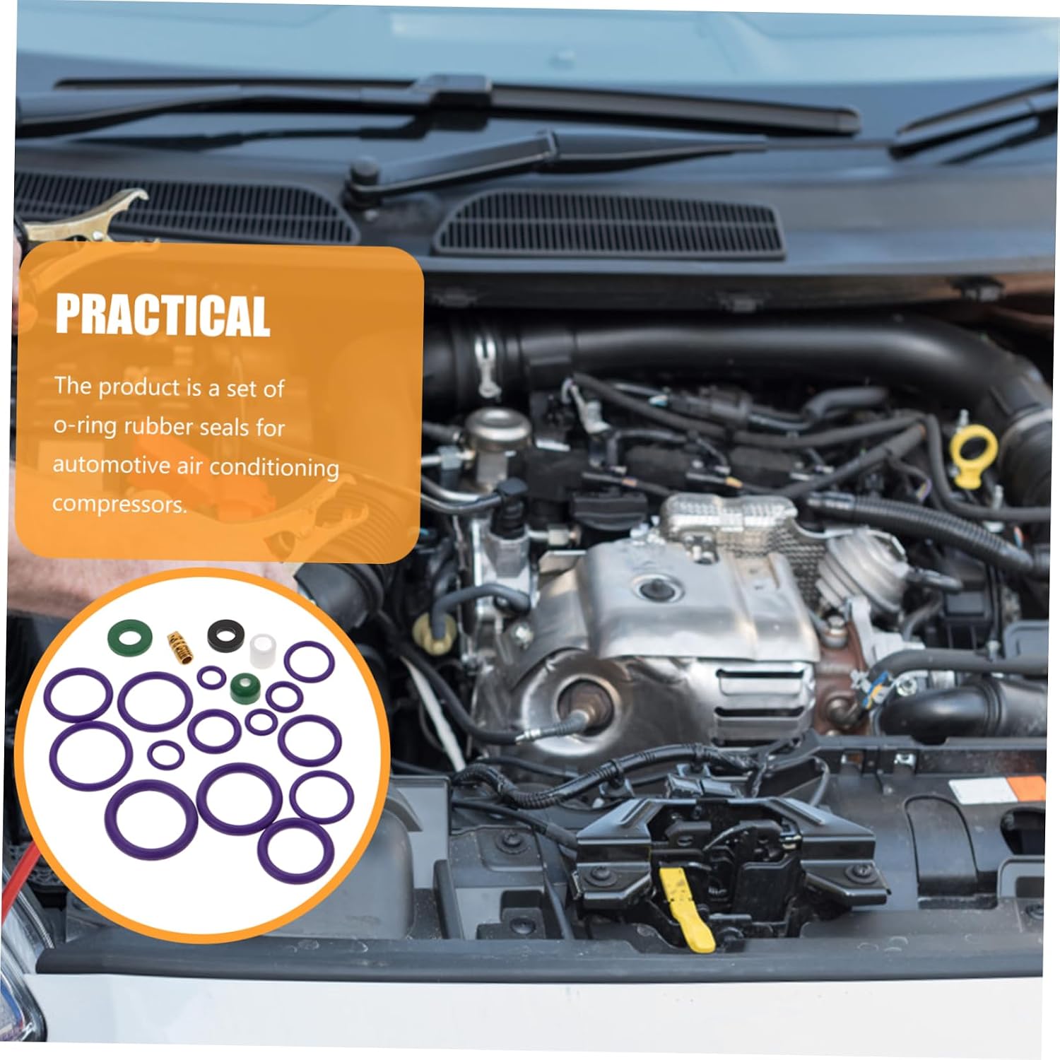 1Set Assorted Rubber Kit for Car Reliable Seal Gaskets for Leakage Prevention Multi Functional Automotive Parts Easy Installation