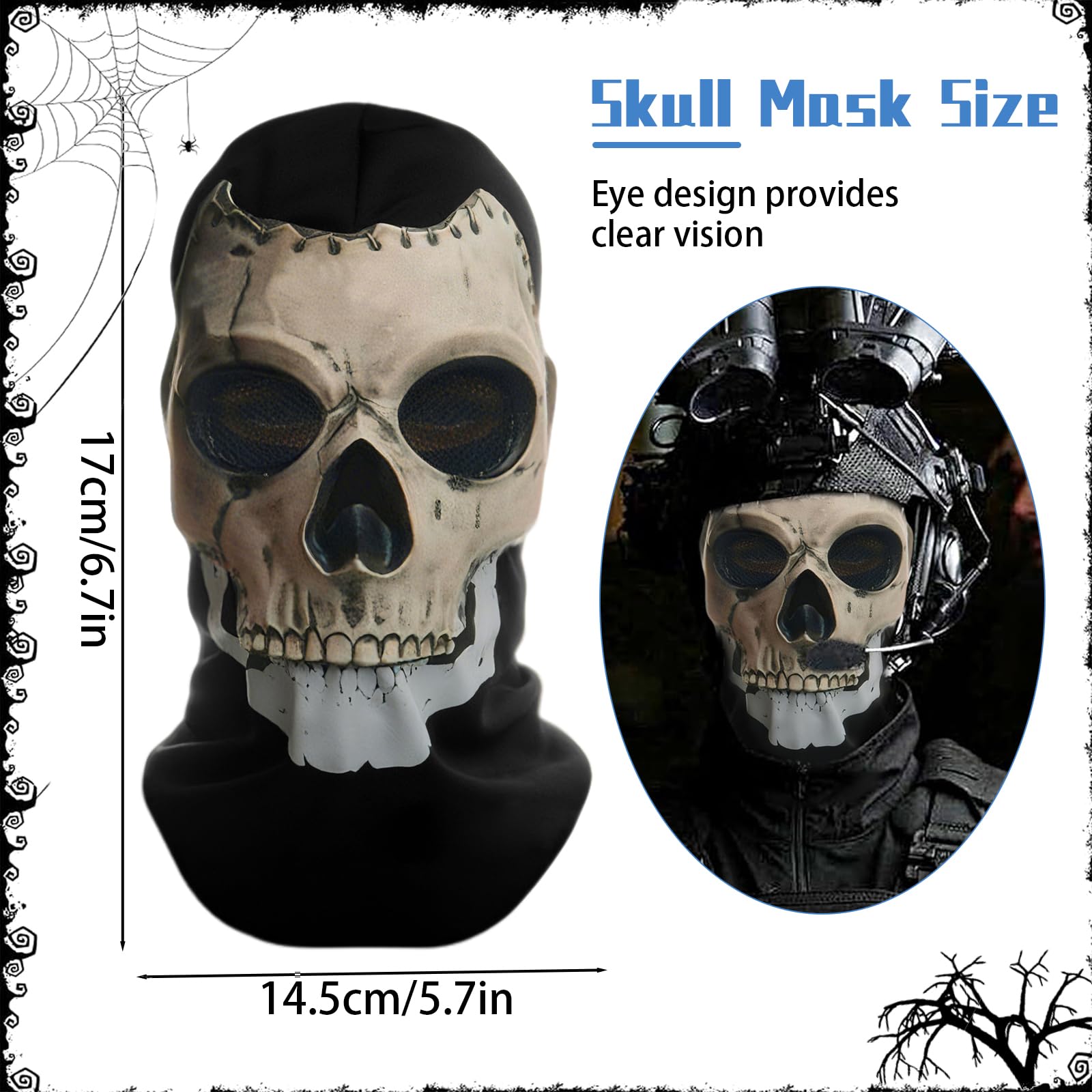 XoeLLe Skeleton Mask, Halloween Skull Mask - Image 2