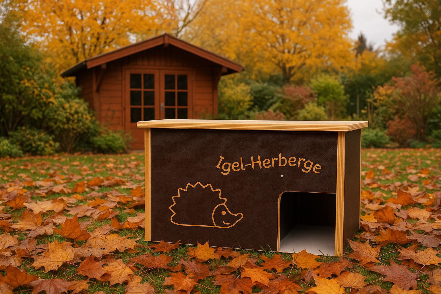 Igelherberge, Holz-Unterschlupf für Igel, Schutzhütte für den Garten