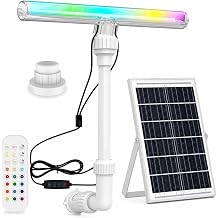 Solar Pool Fountain with LED Lights, 15 Colors & 10 Modes, Adjustable Spray Pool Sprinkler with Remote & Timer for Above Ground & Inground Pools
