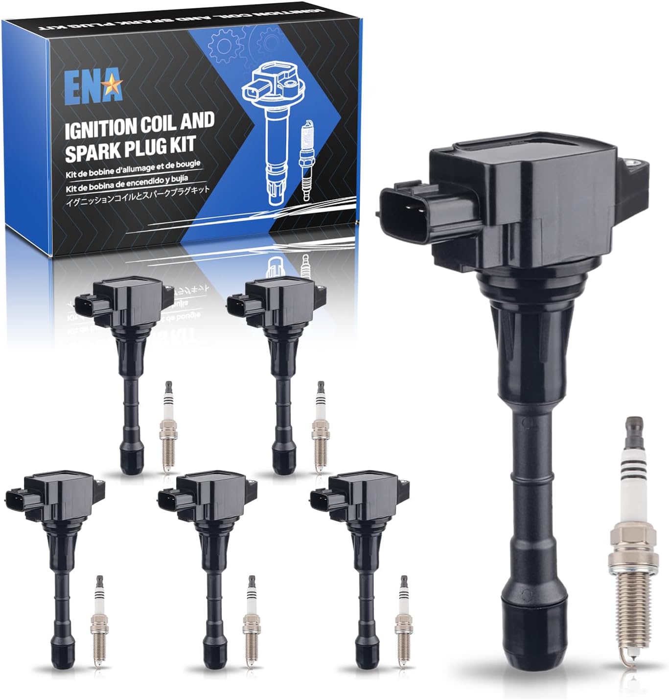 Set of 6 Iridium Spark Plug and 6 Ignition Coil Pack Compatible with Nissan Infiniti Maxima Murano Pathfinder Quest Altima Q50 QX60 FX35 3.5L V6 Replacement for UF550