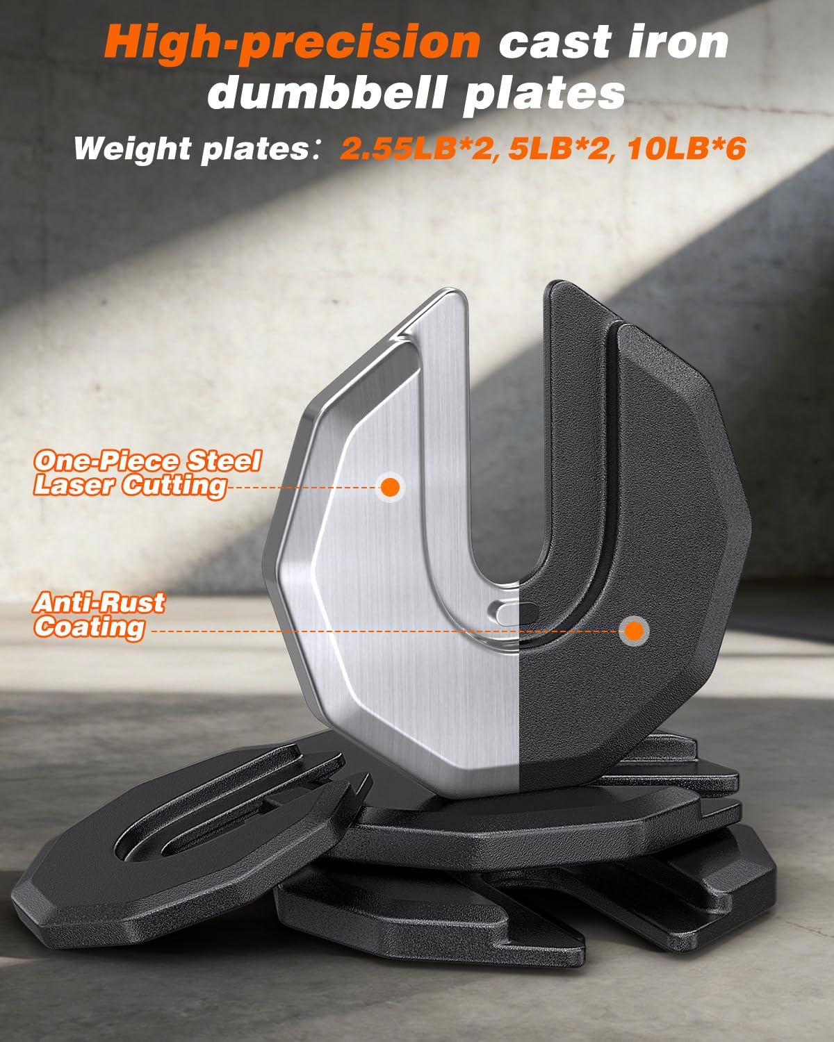 Adjustable Dumbbell Set with Workout Bench at Home | 25/55/80LB Pair, 1-Second Quick Adjust, Dual-Lock Safety, Space-Saving Tray, 800lb Rated, Foldable Design