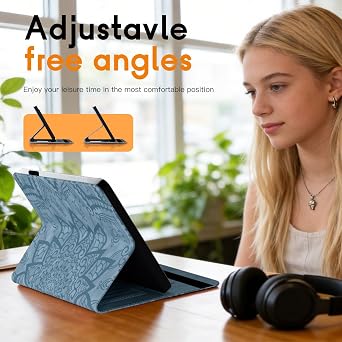 Case for Samsung A9+ Tablet Case, Madala Cover Compatible with Galaxy Tab A11 Plus Case, Premium Faux Leather Made for 360 Protection with Strap, Adjustable Stands & Auto Wake/Sleep Function Sky Blue