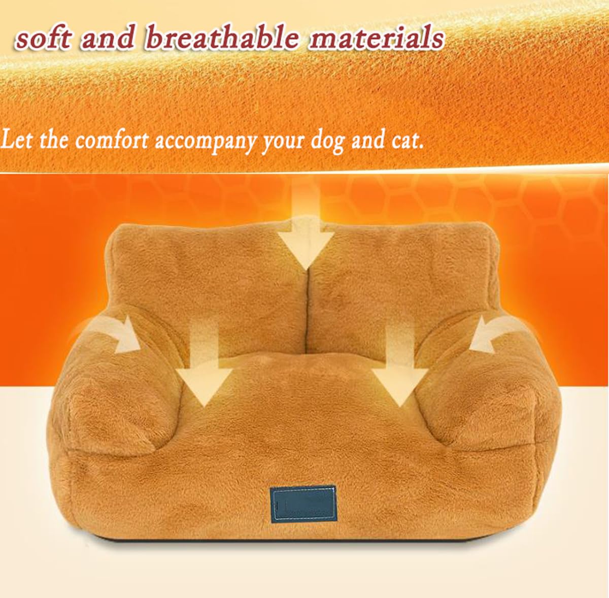 Sofá de Felpa Esponjosa para Gatos y Perros Cama Ortopédica Calmante para Mascotas, Cojín de Dormir Lavable Extraíble Sofá Antideslizante para Mascotas para Perros Pequeños y Medianos y Gatos