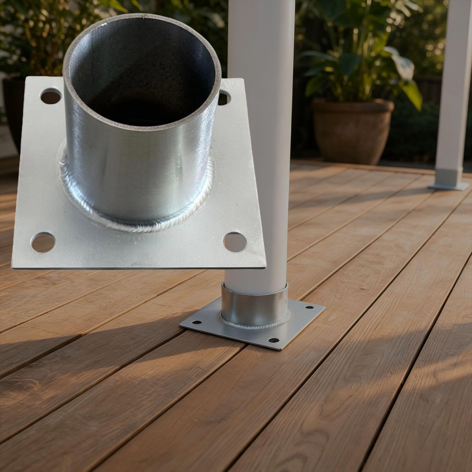 Stainless Steel Post Base Bracket 25 30 50 80 100 200 MM Inner Dia, Round Support Base With Mounting Screws, 1 2 5 Pcs Post Base For Concrete(4 PCS,D H 90X80 MM)