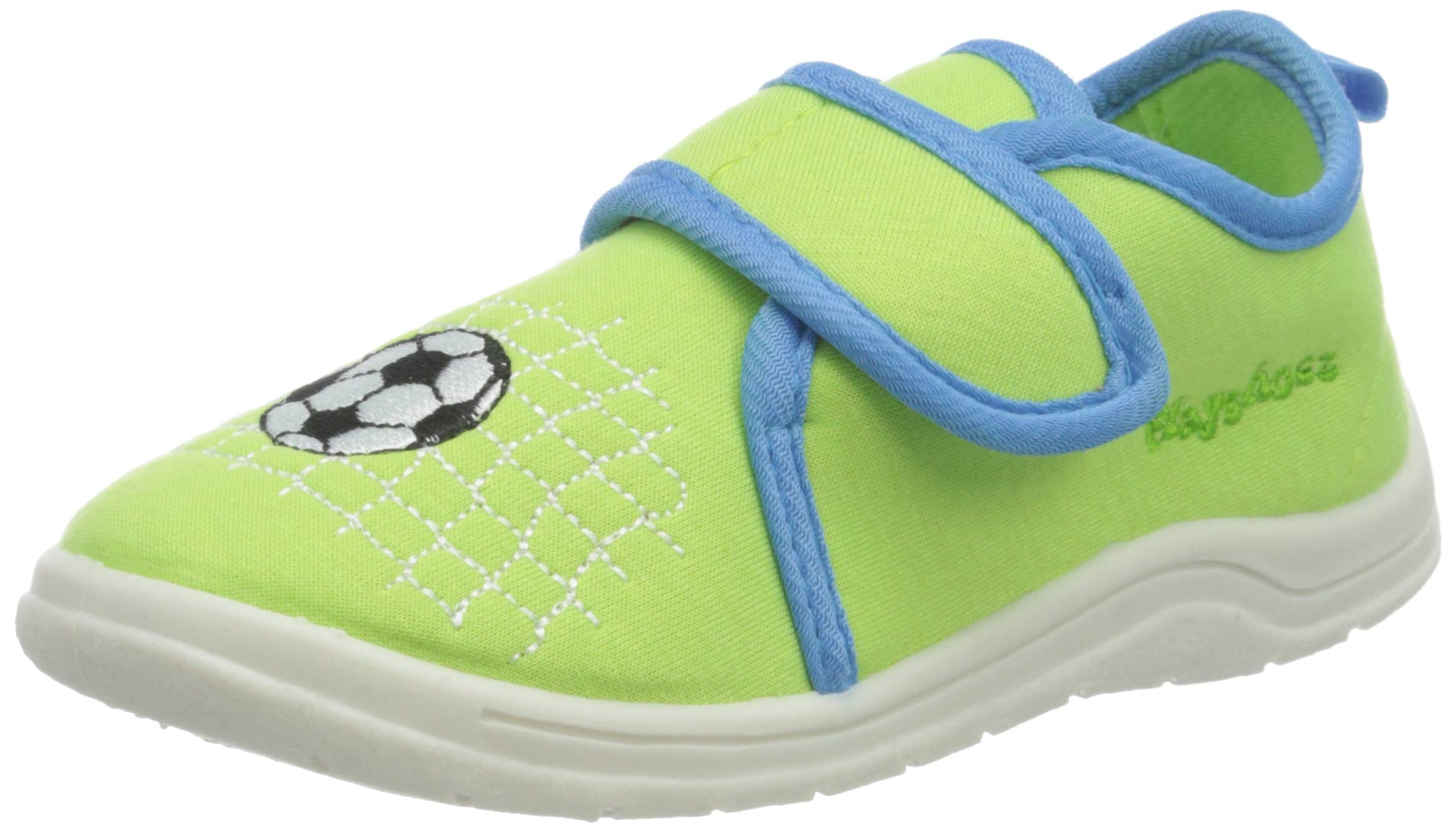 Playshoes Unisex Kid's Anti-Slip Shoes Building Side Pantuflas, green 29, 6 UK