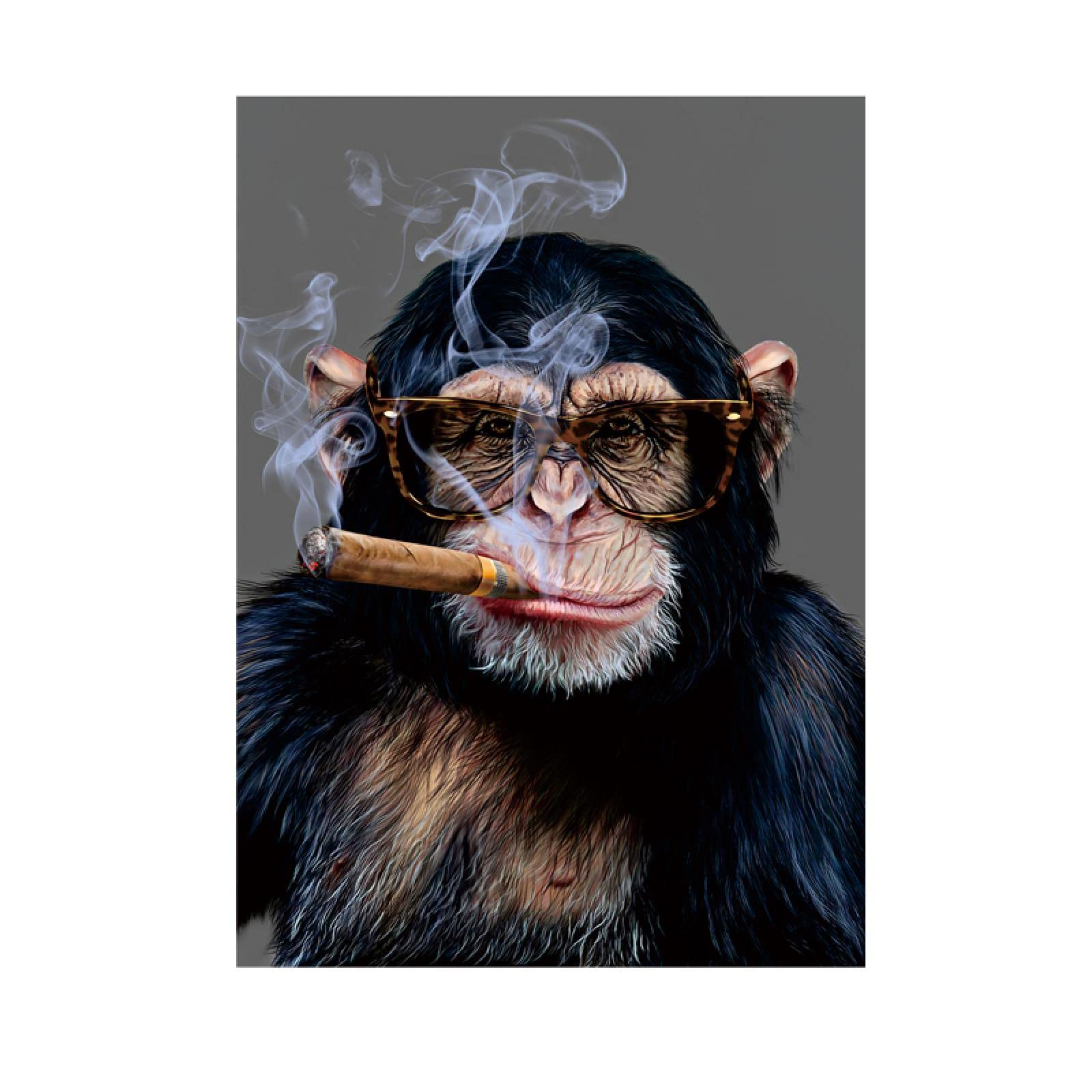 Affiche gorille singe cigare art mural moderne sans cadre pour decoration de chambre 70x90cm
