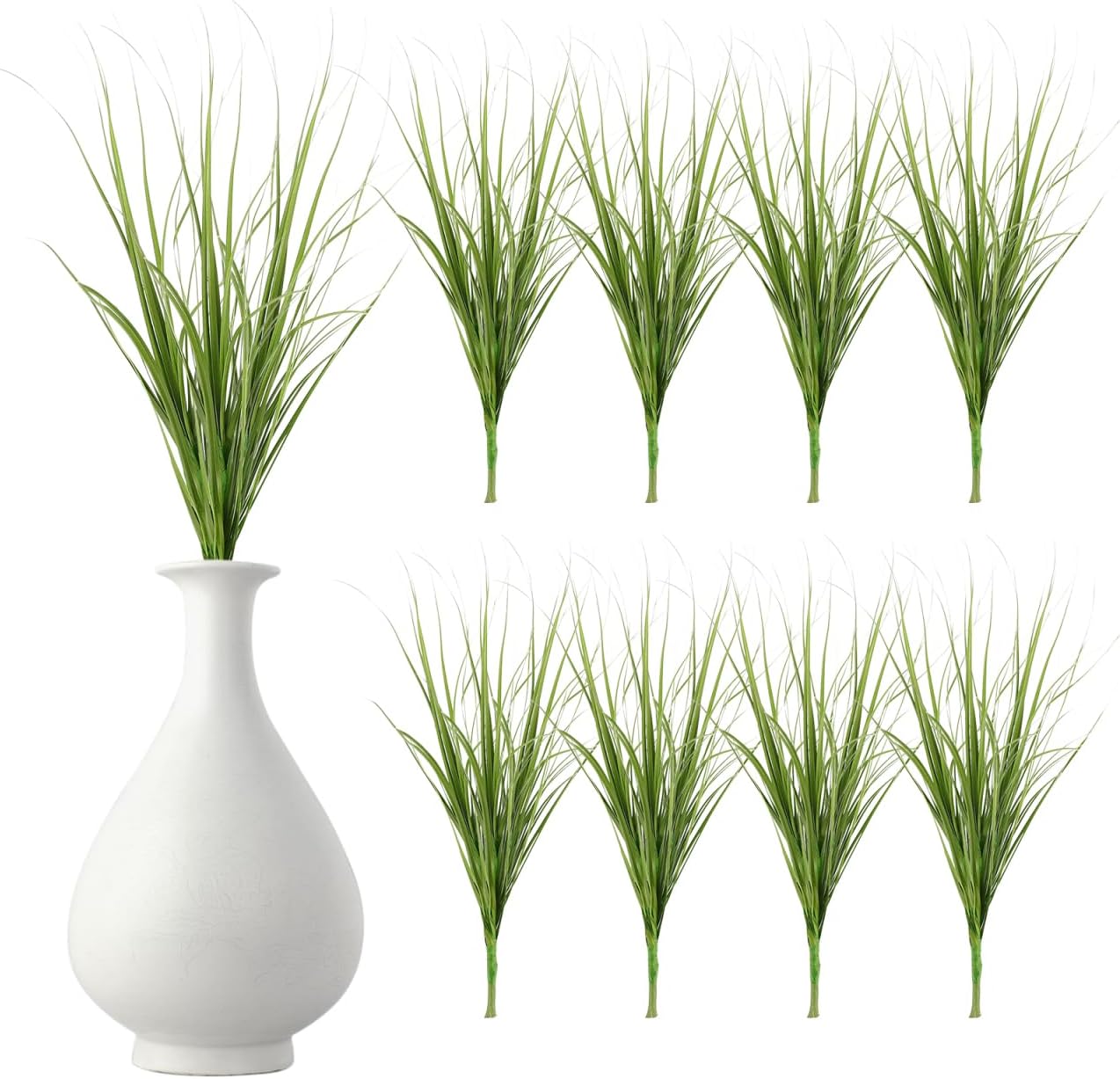 BESTYASH Artificial Cattails Grass Props 12 Pcs Fake Grass Decor Plastic Simulation Plant Decorations for Patio Lawn Garden Fairy Garden Displays Home Decor