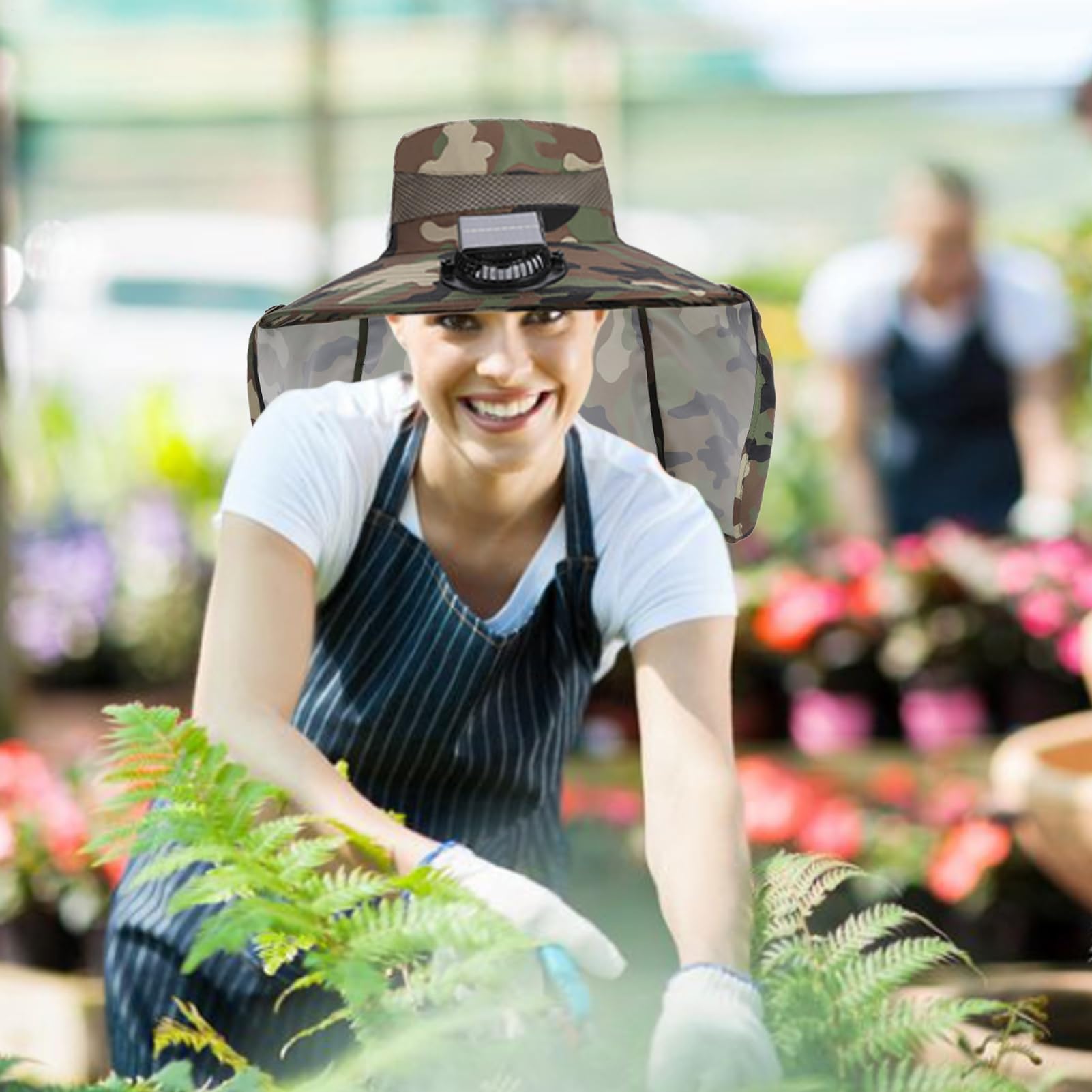 Cappello per ventilatore solare | cappello da pesca traspirante | protezione per la testa a tesa larga con ventilatore solare rimovibile e sottogola per viaggi, sport, attività all'aperto