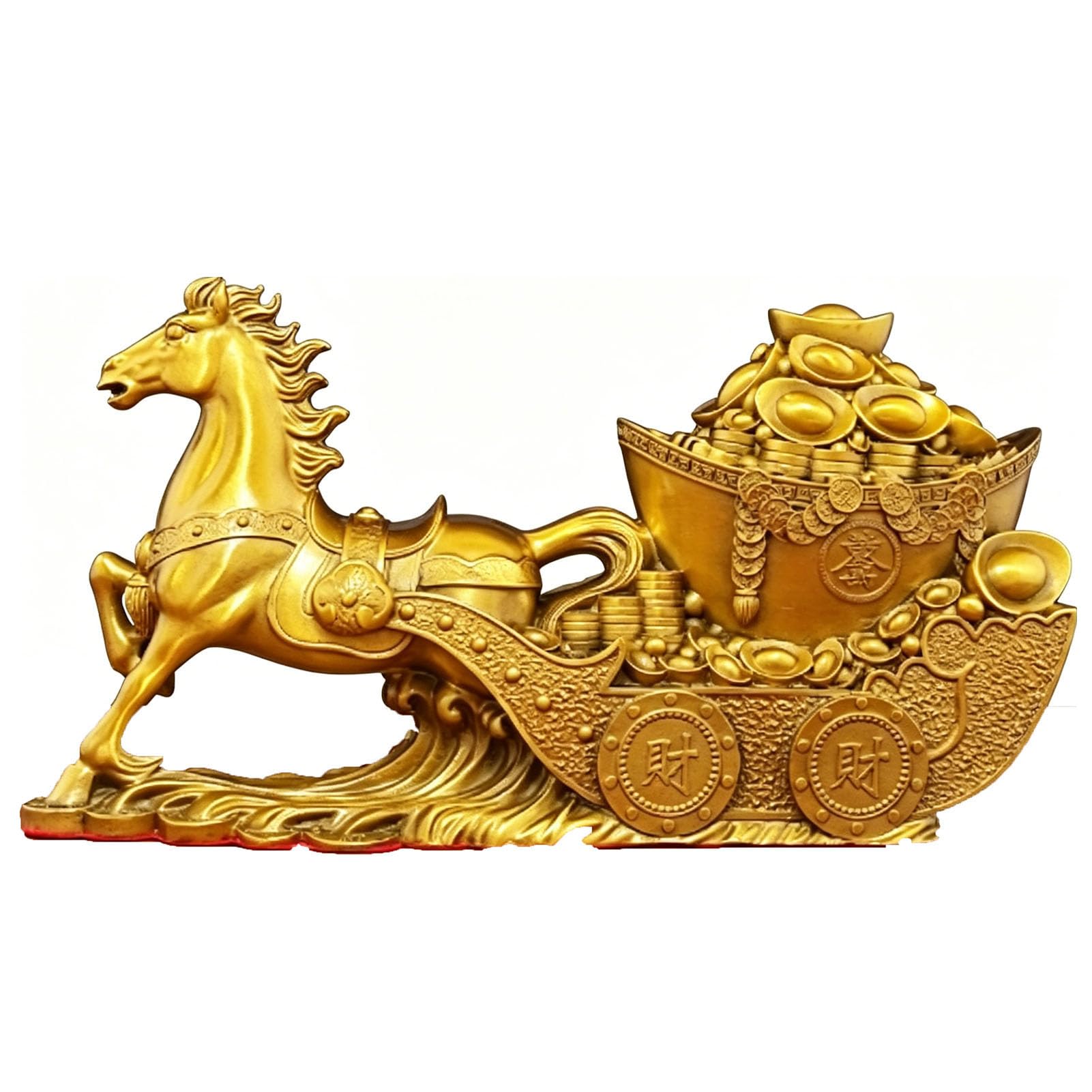 Horse Statue,1Pc Chinese New Year Golden Feng Shui Horse Figurine,Blessing Souvenir Horses Sculpture Attracting Wealth And Good Luck,B,S