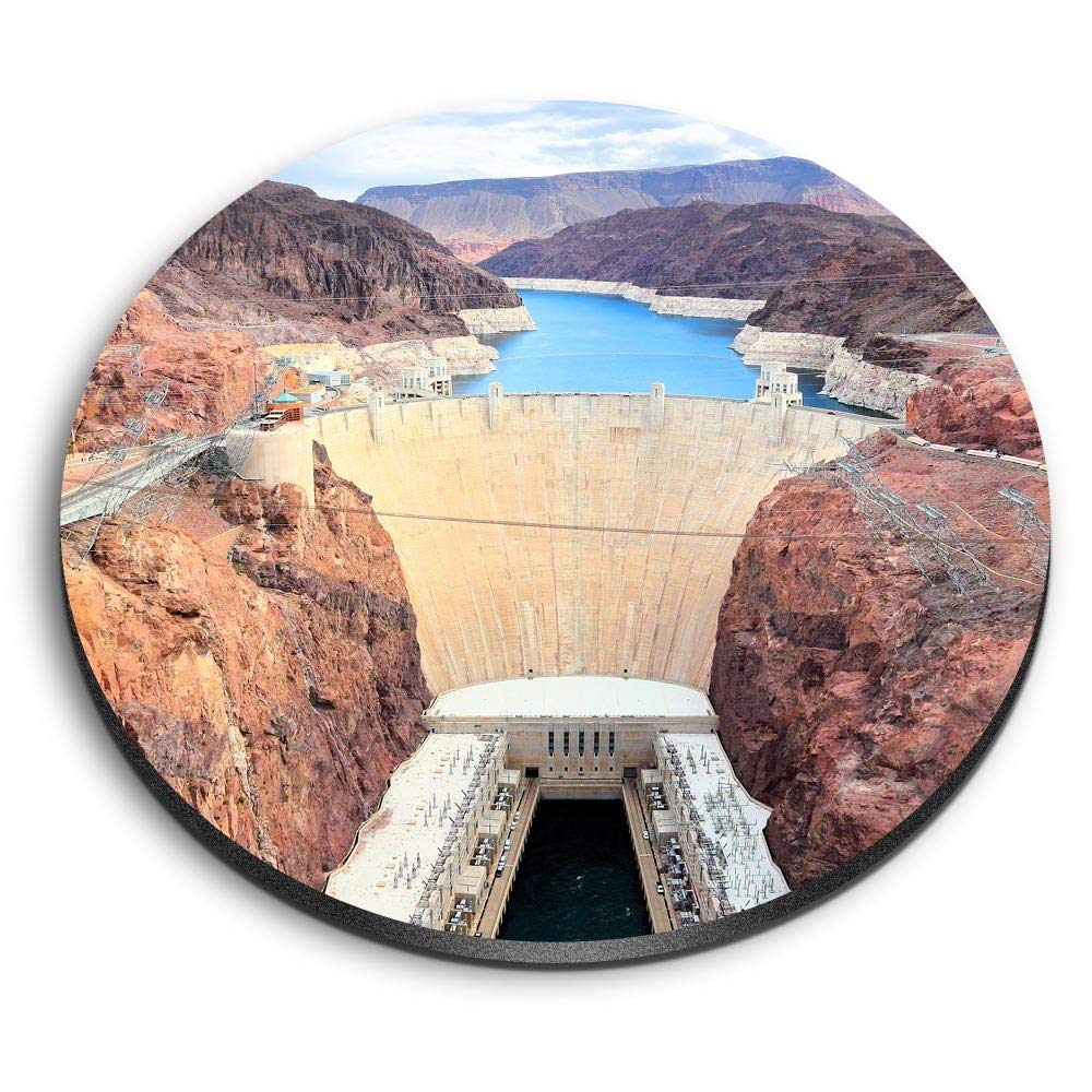 Destination Vinyl Ltd Multicolor 1 X Round Mdf Magnet - Hoover Dam Nevada Usa 3356