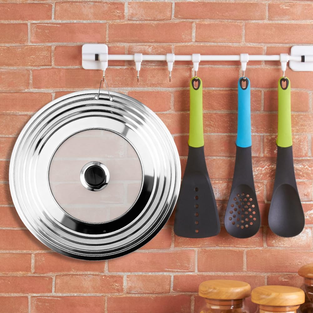 Coperchio universale per padelle, coperchio universale in acciaio inox, coperchio per pentola 24 cm/26/28/30/32 cm di diametro, coperchio in vetro resistente al calore per pentole e padelle