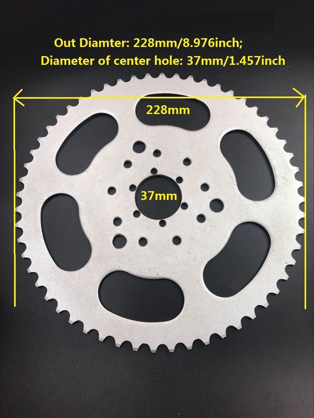High Performance Multi-Functional 56 Teeth Chain Driving Sprocket with 3/6/9 Pattern for 415/415H Chain-Gas Motorized Bicycle