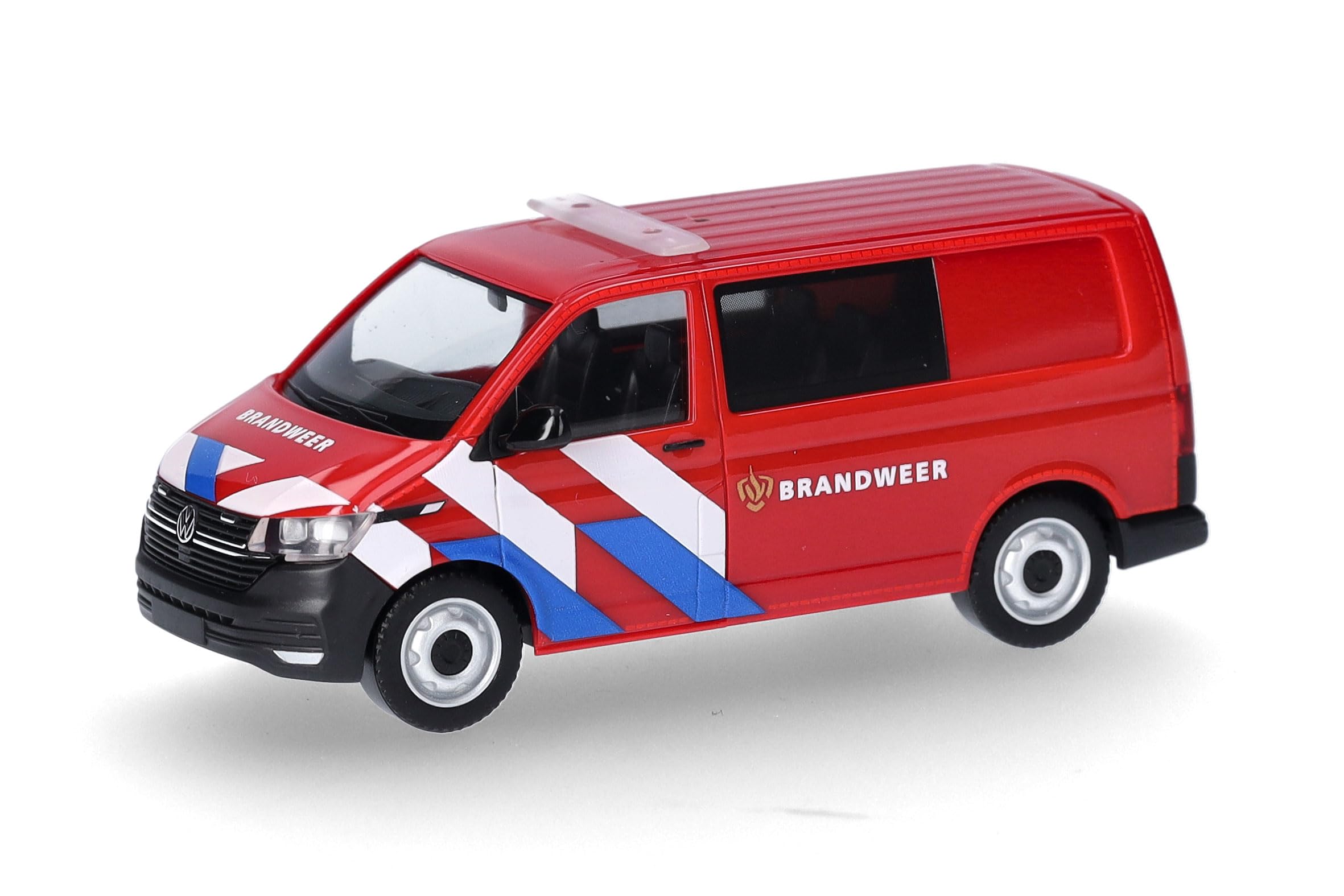 Herpa car model VW T6.1 Halbbus "Brandweer" (Niederlande), on a scale of 1:87, plastic miniature, made in Germany, model building, collectors edition