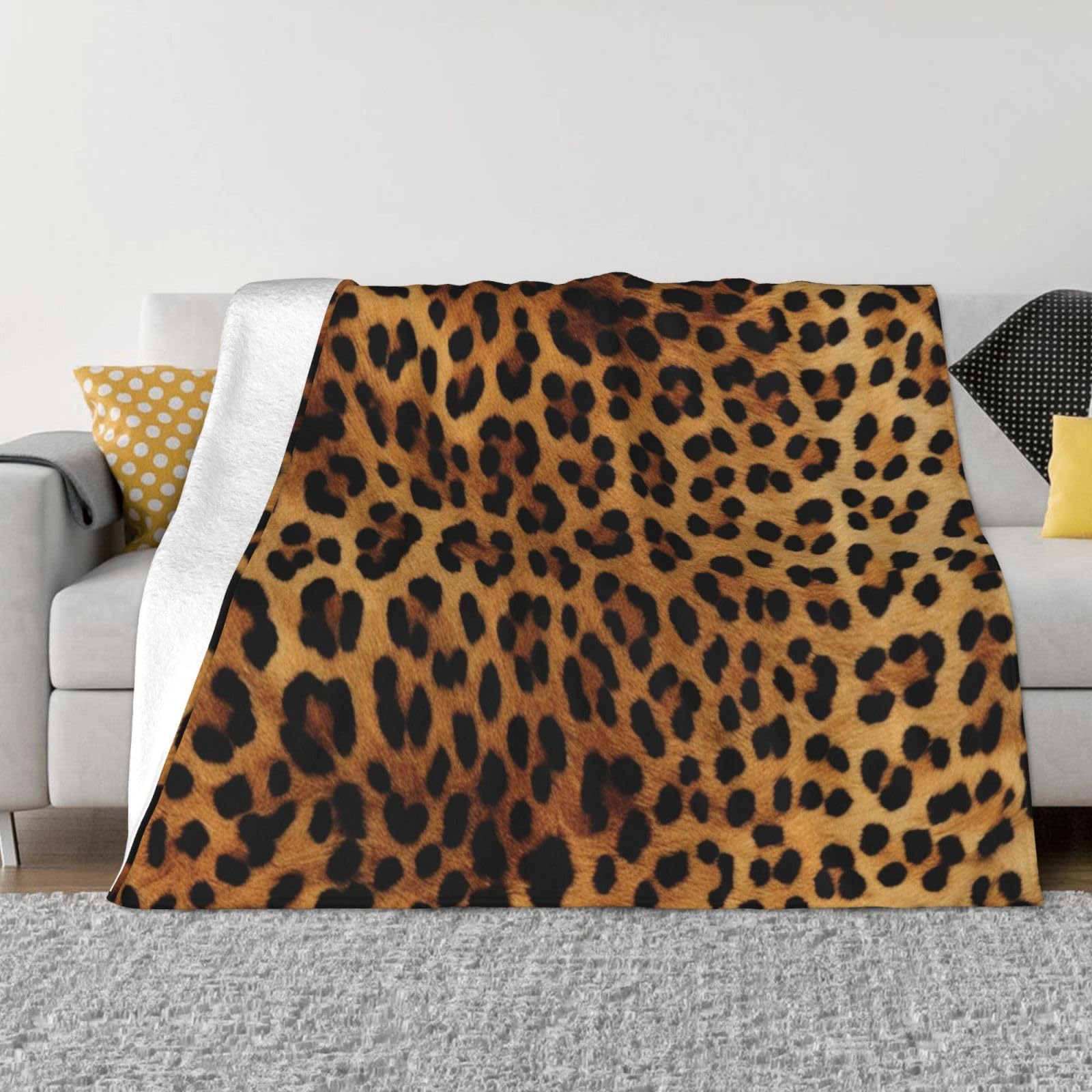 Couverture micro polaire léopard en microfibre de qualité supérieure pour lit
