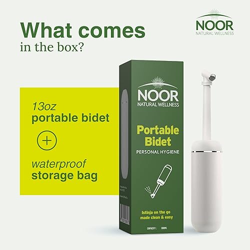 Miniatura 8 de Noor - Pulverizador de bidé portátil de 13 onzas, a prueba de fugas y duradero, botella Peri ecológica y discreta para higiene personal sobre la