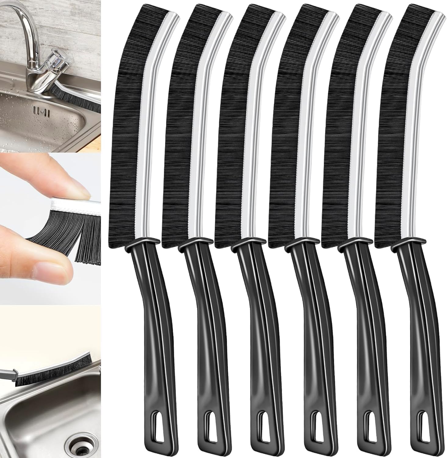 6 Pcs Plastic Gap Cleaning Brush, Bathroom Gap Cleaning Brush, Clean The Dead Corners of Bathroom Kitchen Tiles, Window Slots, Multi-Purpose Door Window Deep,Cleaning Supplies,Window Cleaning Brush
