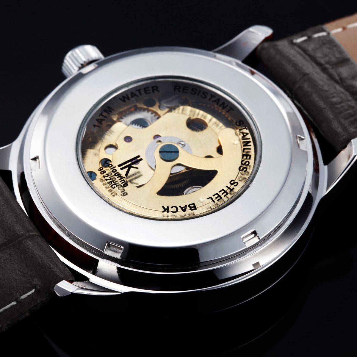 Alienwork IK Automatikuhr Armbanduhr Herren Damen Skelett Glasboden