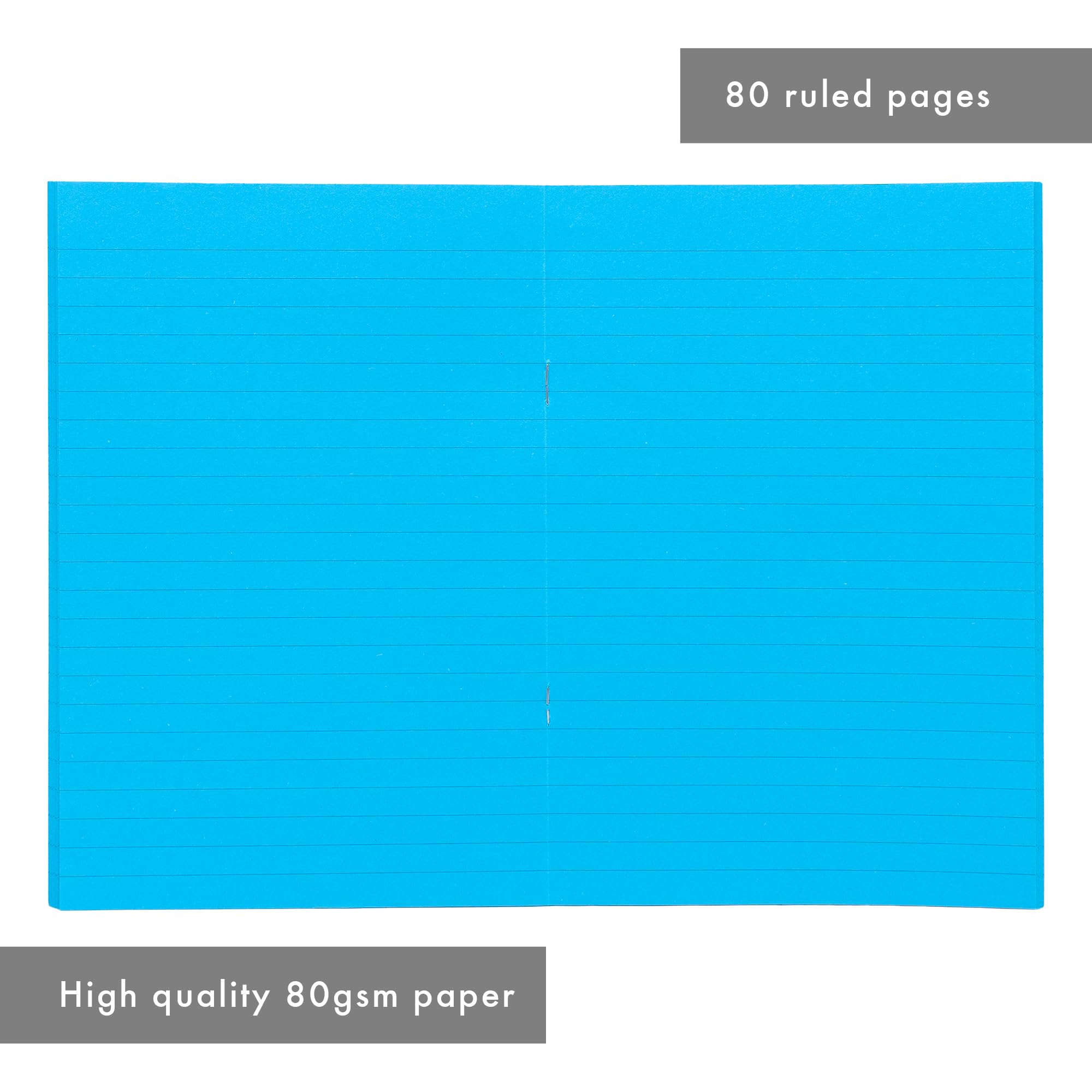 Pukka Pad Irlen A5 Exercise Book, Pack of 40 Staple Bound Notebooks with 80 Pages, 40 Sheets of 80GSM Paper - Image 4