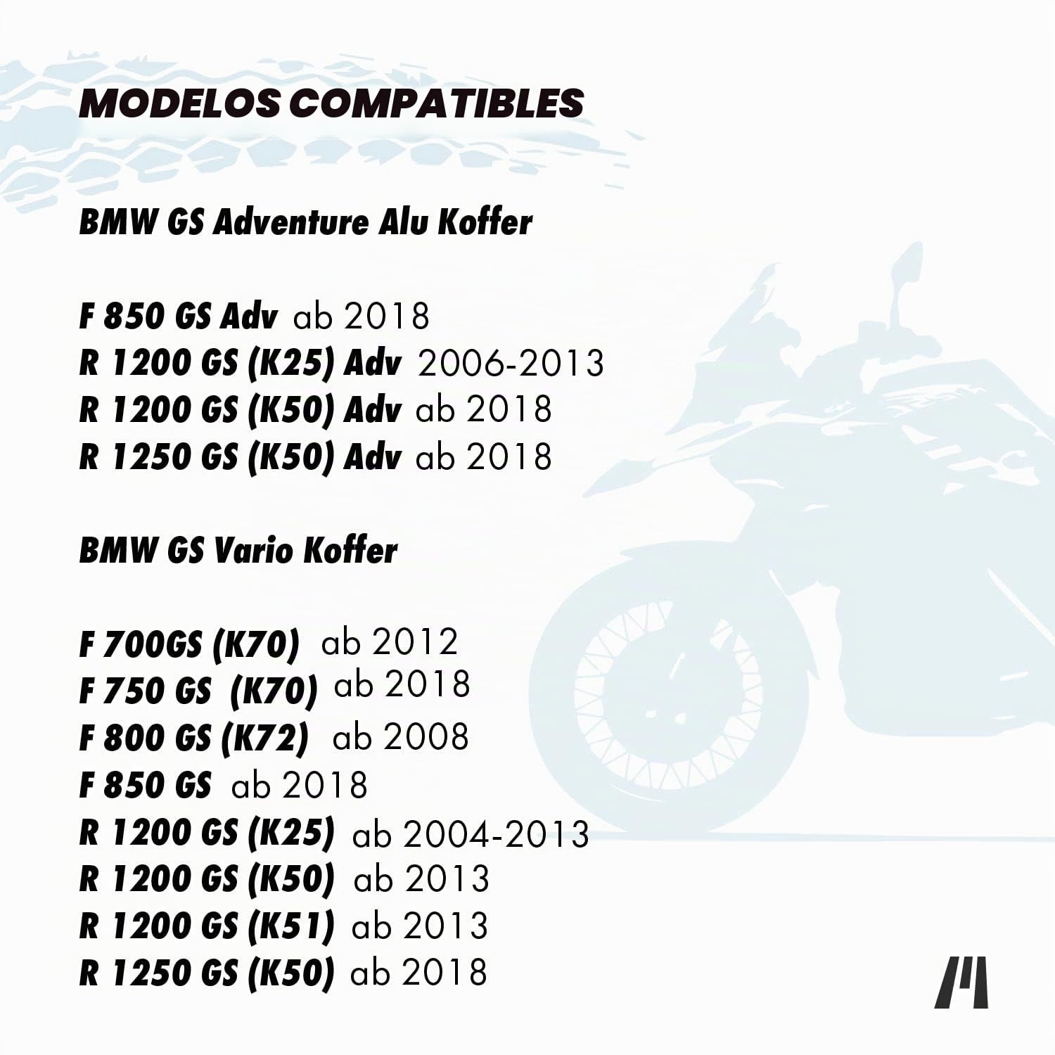 Getmore Parts Bolsa Adicional Compatible para Maletas de Aluminio y para Maletas Vario BMW R1250GS R1200GS GS F850GS F800GS F700GS - Bolsa para Maleta Lateral de Motocicleta - Accesorios de Moto