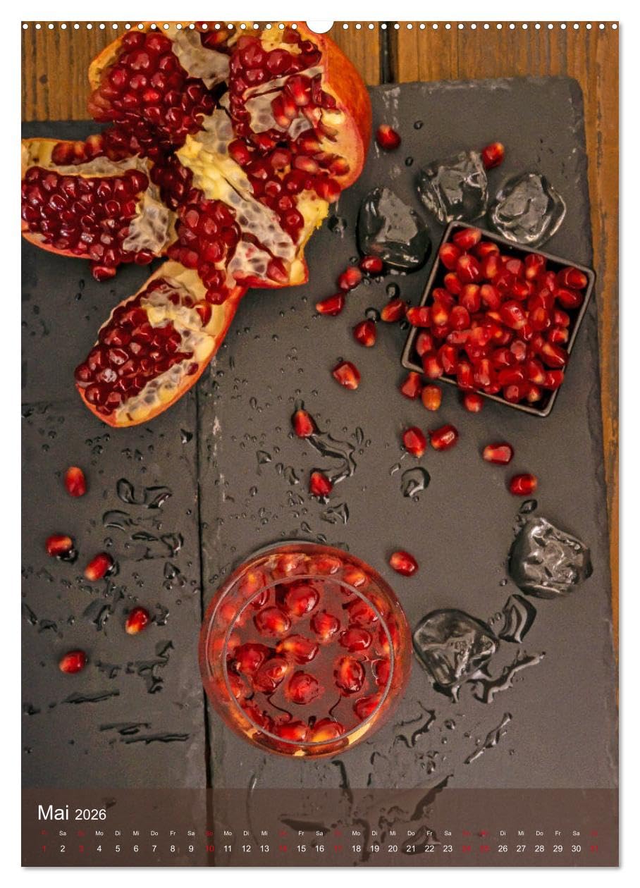 Granatapfel (hochwertiger Premium Wandkalender 2026 DIN A2 hoch), Kunstdruck in Hochglanz: Die Kraft des Granatapfels (CALVENDO Lifestyle)