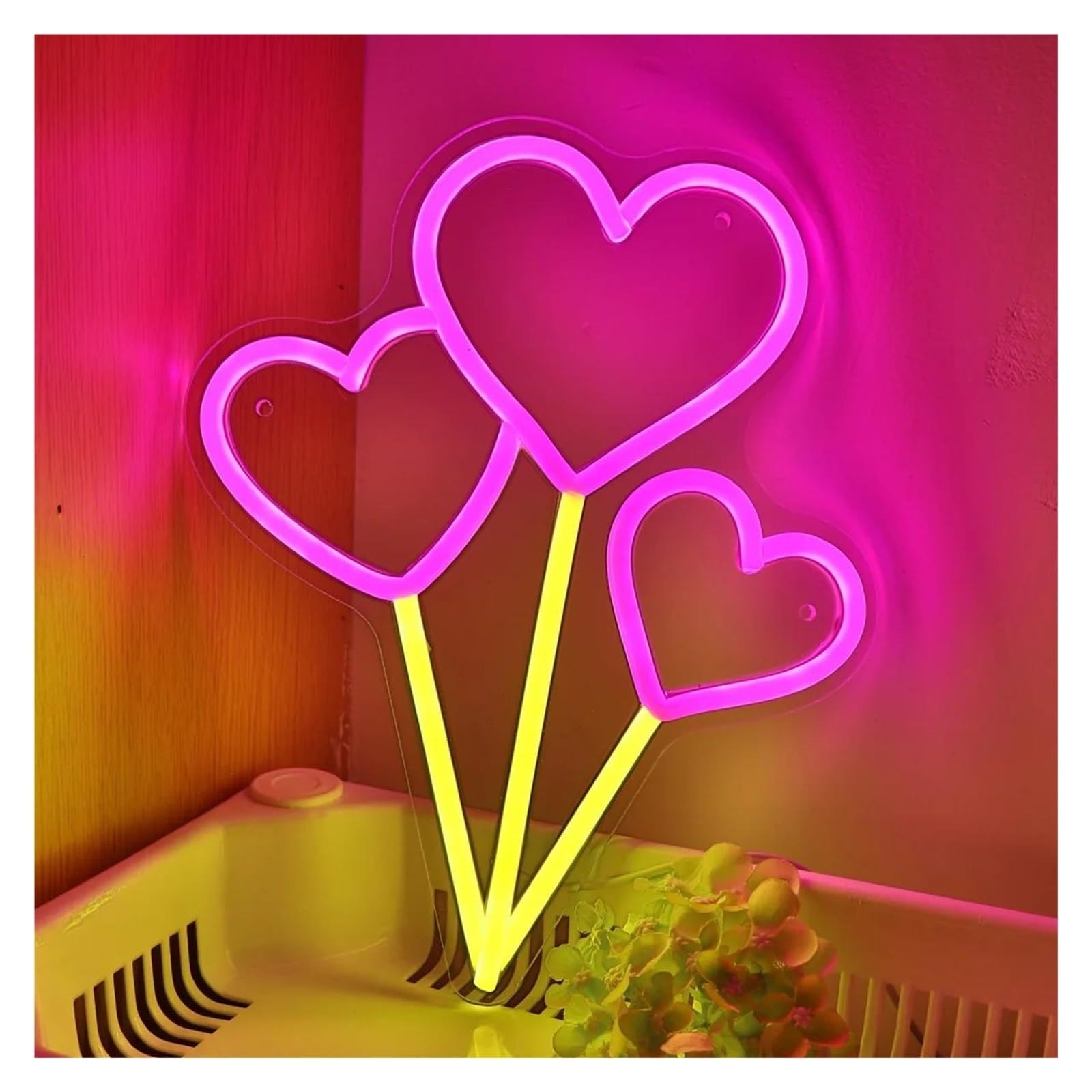 Palloncino a forma di cuore per volante per insegna al per neon per luce per dimmerabile alimentata tramite per USB