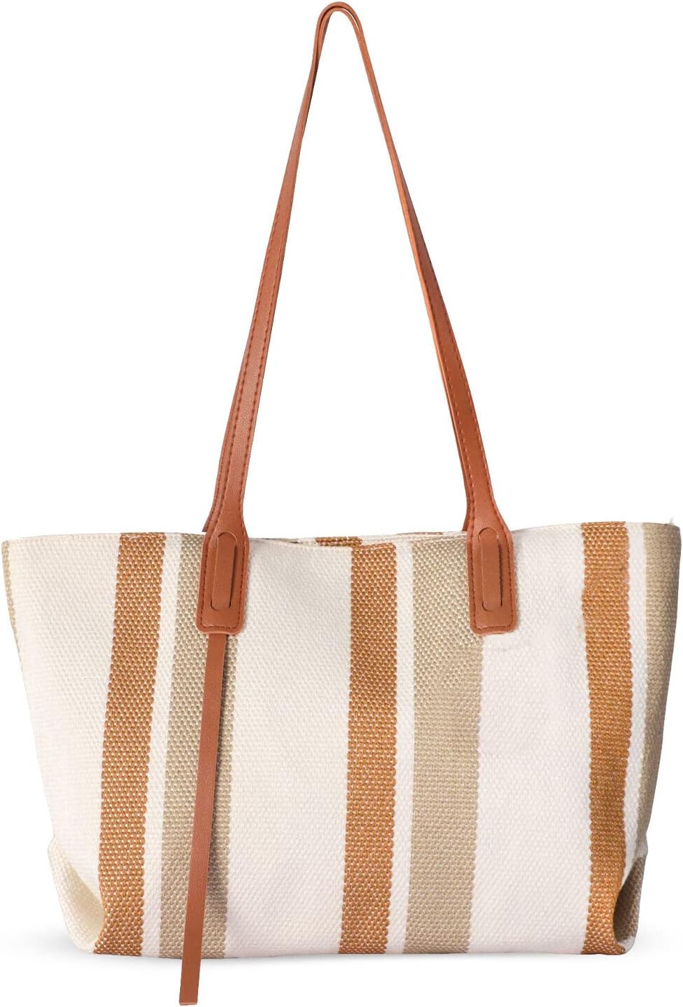 QLARZZ Canvas Women Tote Bag for Women, Lightweight Laptop Tote Bag, Stylish and Modern Teacher Tote Bag, Shoulder Handbag for Daily Use, Shopping Work, Travel, Office, School