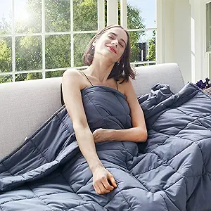 Cooling Weighted Blanket for Adults 20lbs,48"x72", Twin Full Size Heavy Throw Blanket for 130-220lbs, Microfiber Soft Thick Big Blankets Weighted Comforter Breathable Gift for Sleeping, Grey