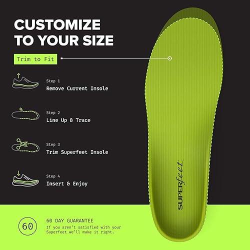 Miniatura 7 de Superfeet Inserciones de zapatos ortopédicos de alto arco de alto arco de grado profesional unisex-adulto para la plantilla de soporte máxima 95-11