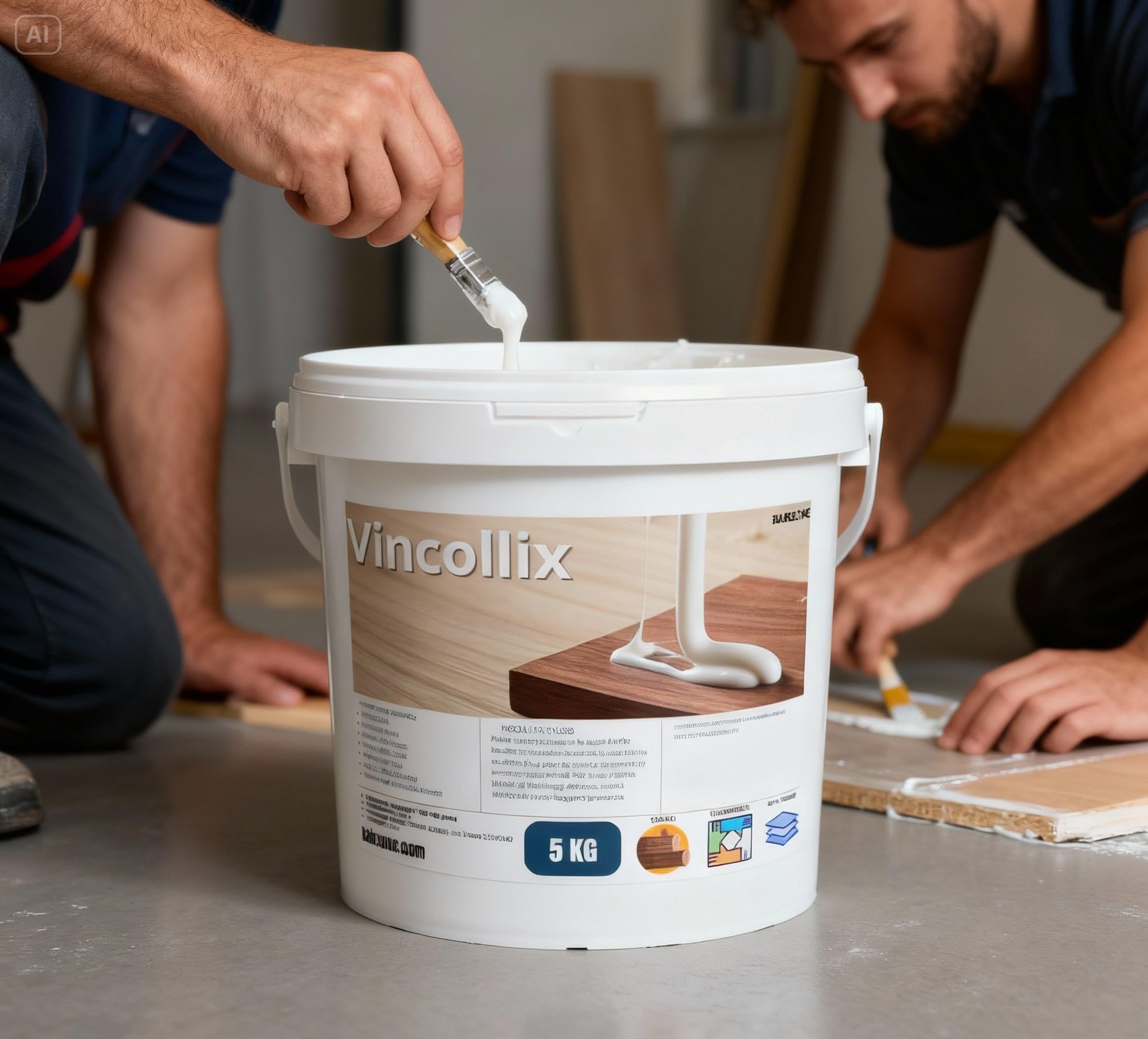 VINCOLLIX Colle professionnelle en bois – Adhésif structurel extra solide | Imperméable et résistant à l'humidité | Pour professionnels et bricolage | 5 kg – Fixation définitive
