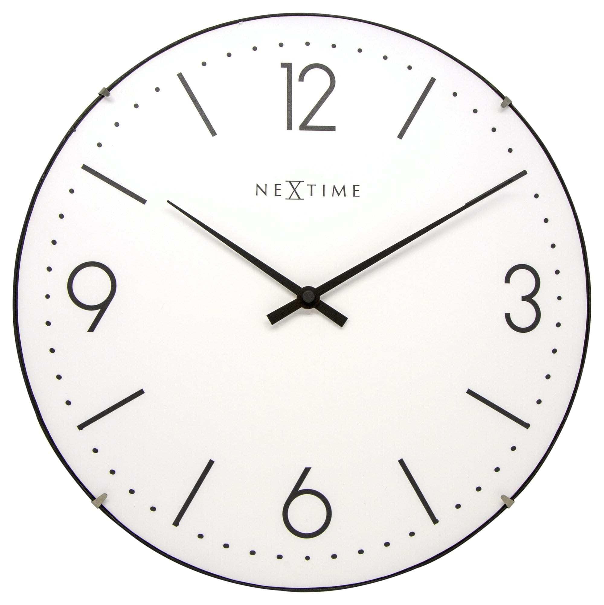 NeXtime 3157ZW Basic Dome Orologio da Parete, Nero, 35 cm