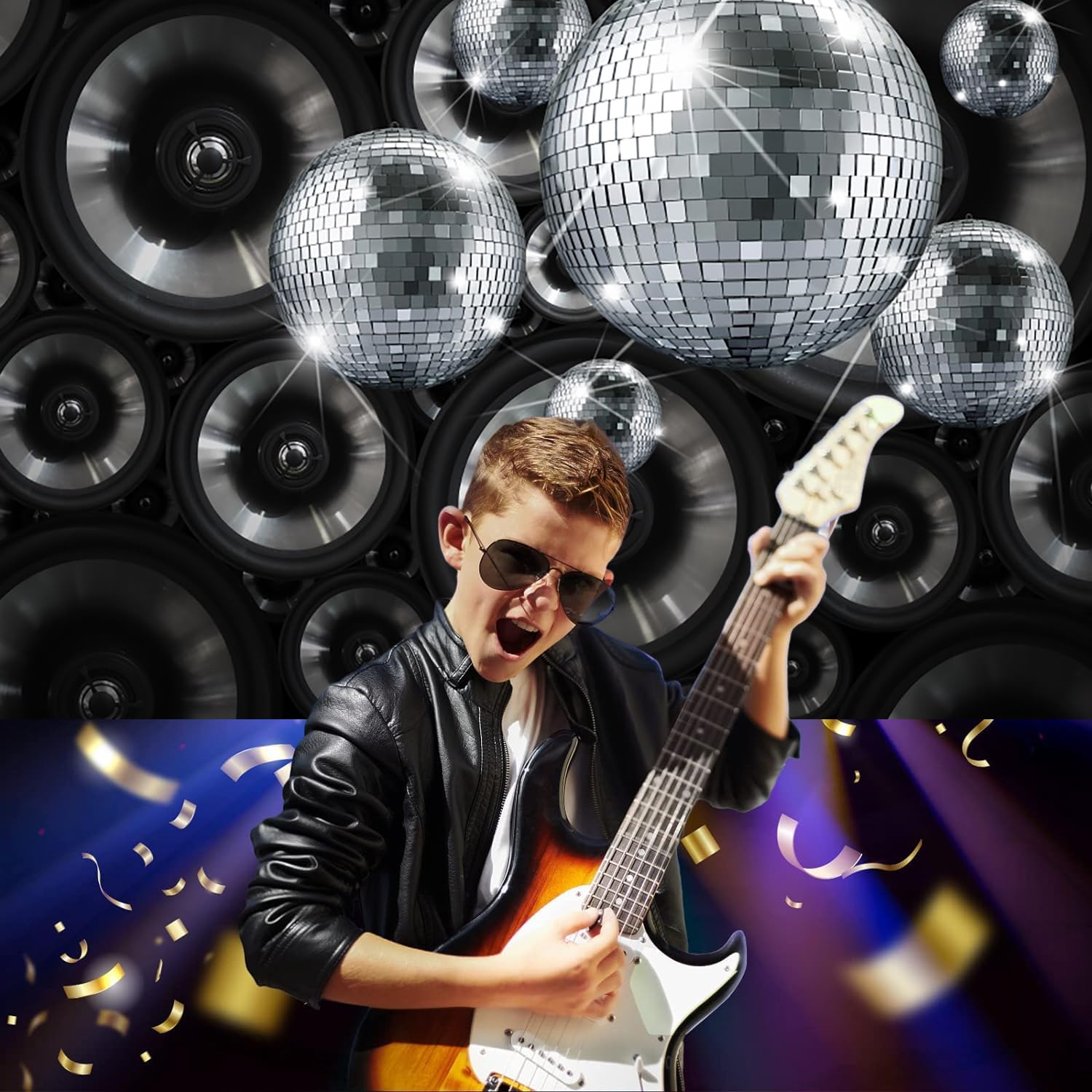 3x2m Foto Hintergrund Disco Silber Disco Ball Bühne Nacht Club Musik Tanz Party Neon Geburtstag Fotografie Hintergrund 70er 80er 90er Familie Erwachsene Disco Thema Party Dekorationen