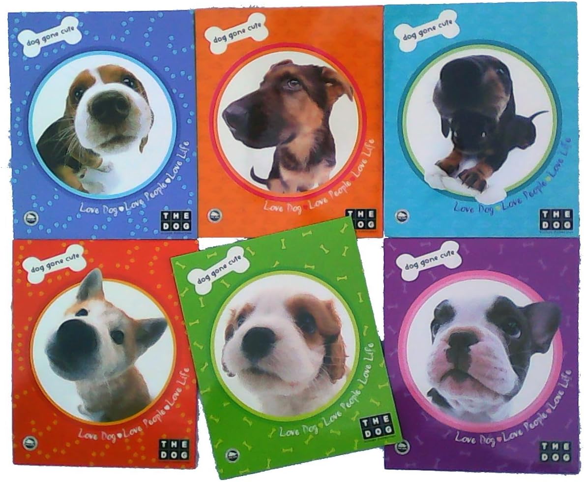 Set of 6 Love Dog Pocket Folders - From The Dog Artist Collection