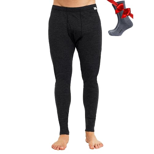 Merino.tech Men's 100% Merino Wool Long Johns