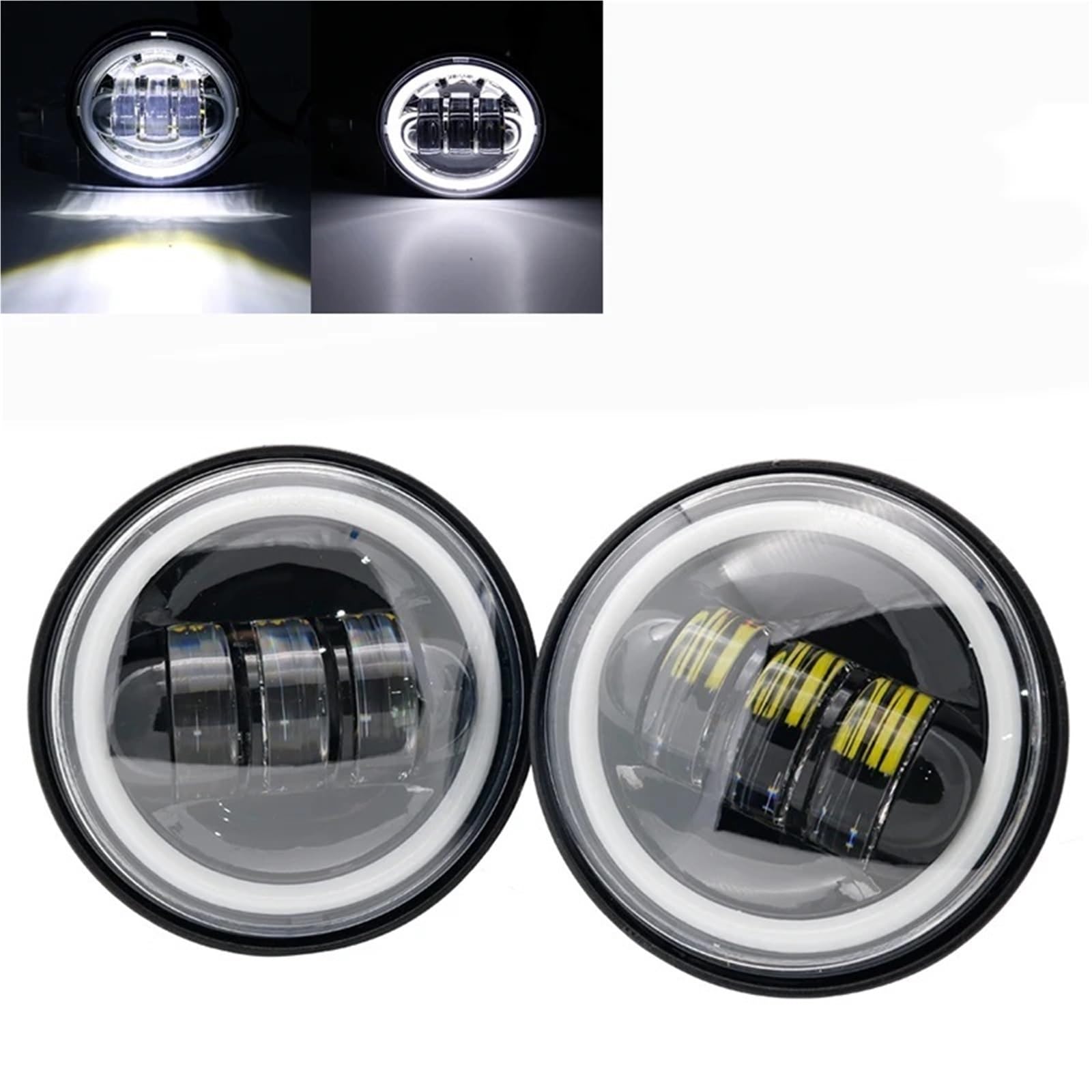 faretti moto 4,5" 4-1/2",5 pollici LED Fendinebbia Moto per Motore Faro a con Piastra di, Staffa(Ice Blue)