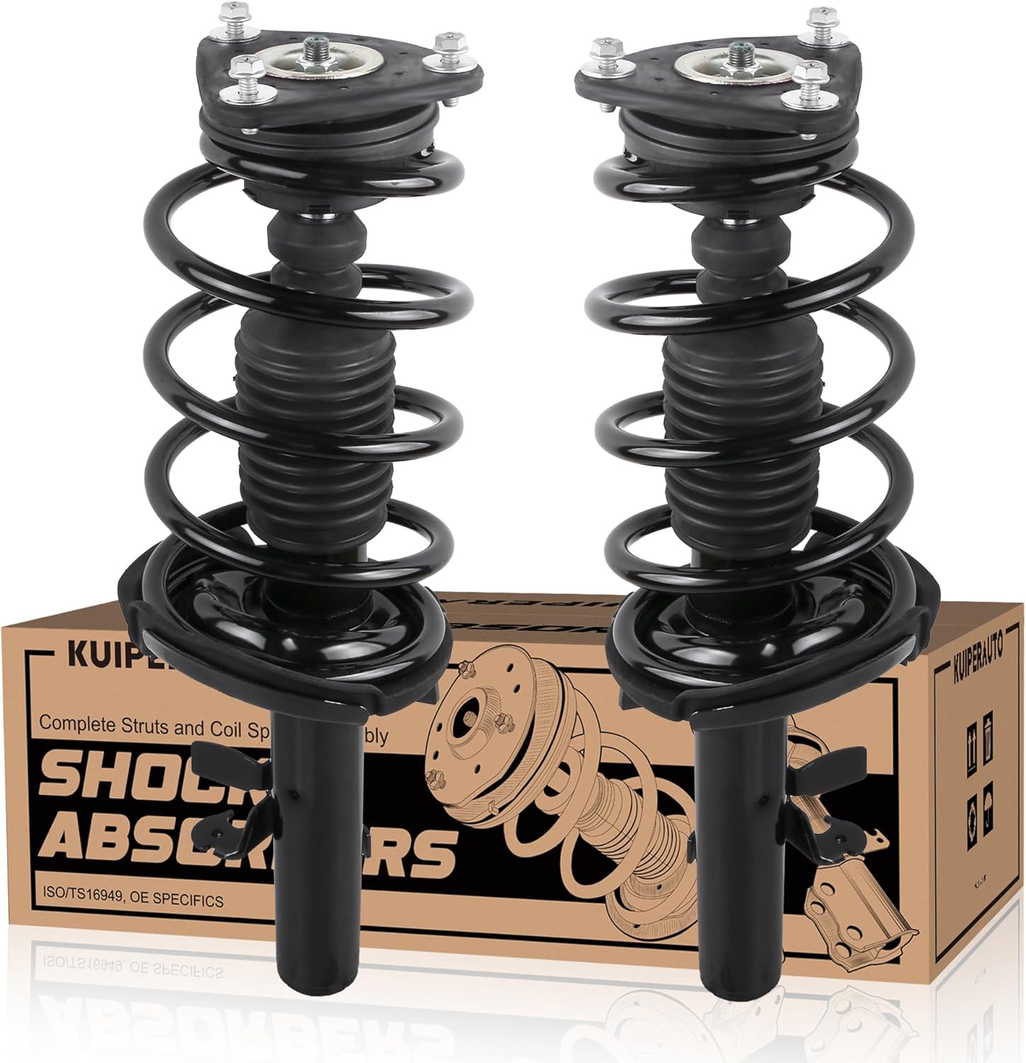 172522 172523 Pair Front Struts Assembly Shocks Compatible for 2012 2013 Ford Focus 2.0L Coil Spring Front Shock Absorber