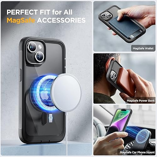 Miniatura 330 de Miracase Glass Series - Funda magnética para iPhone 15, compatible con MagSafe, de cuerpo completo, protector de pantalla de vidrio 9H integrado