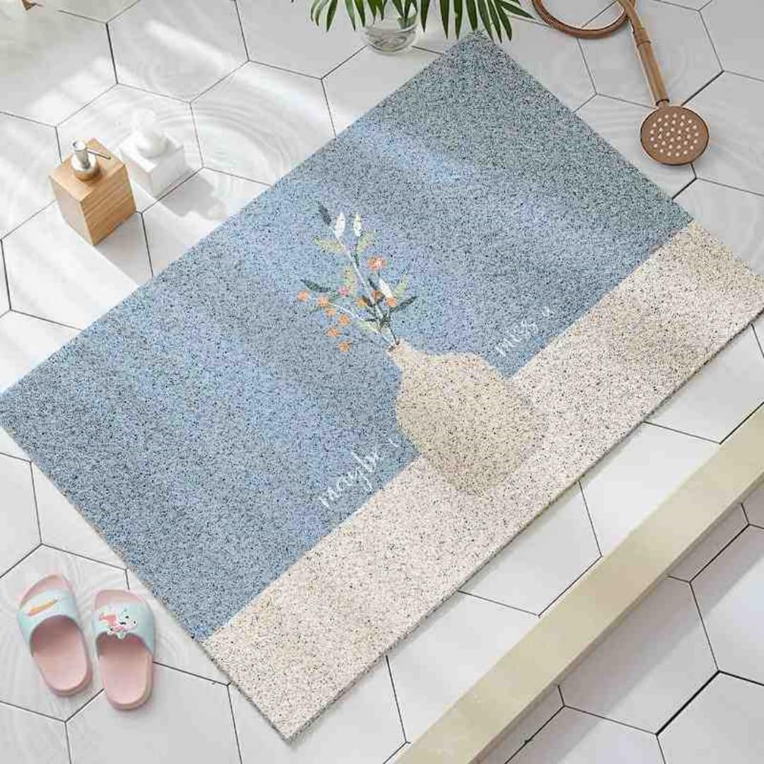 SSDDLZEQ High-end Botanical Rubber Loofah Mat For Shower(Blue,60x90cm)