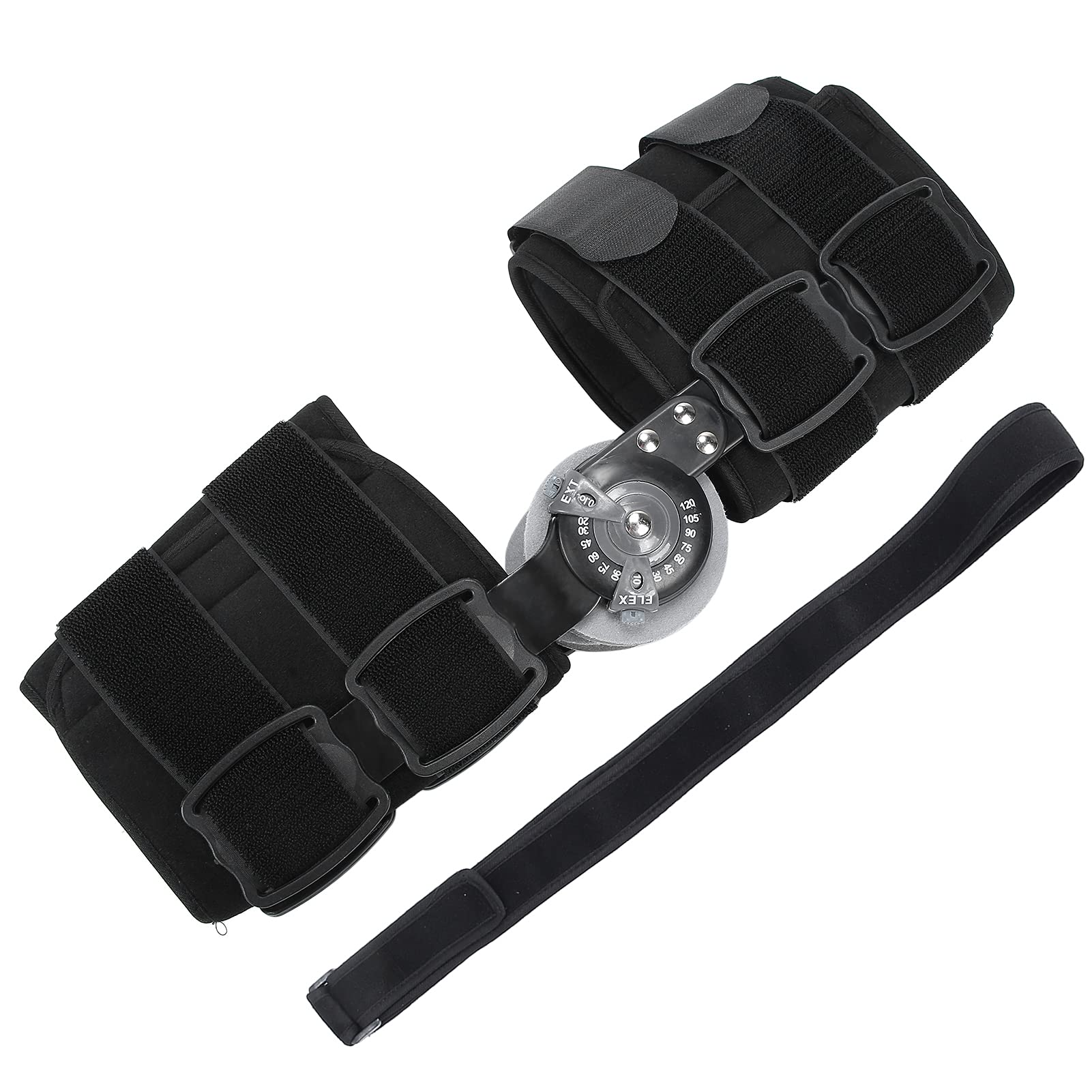 Hinged ROM Elbow Brace, Lightweight Alloy Elbow Brace with Shoulder Strap Adjustable Post Op Elbow Brace Stabilizer Splint for Elbow Ligament Injury Fracture Joint Dislocation(Left Hand)