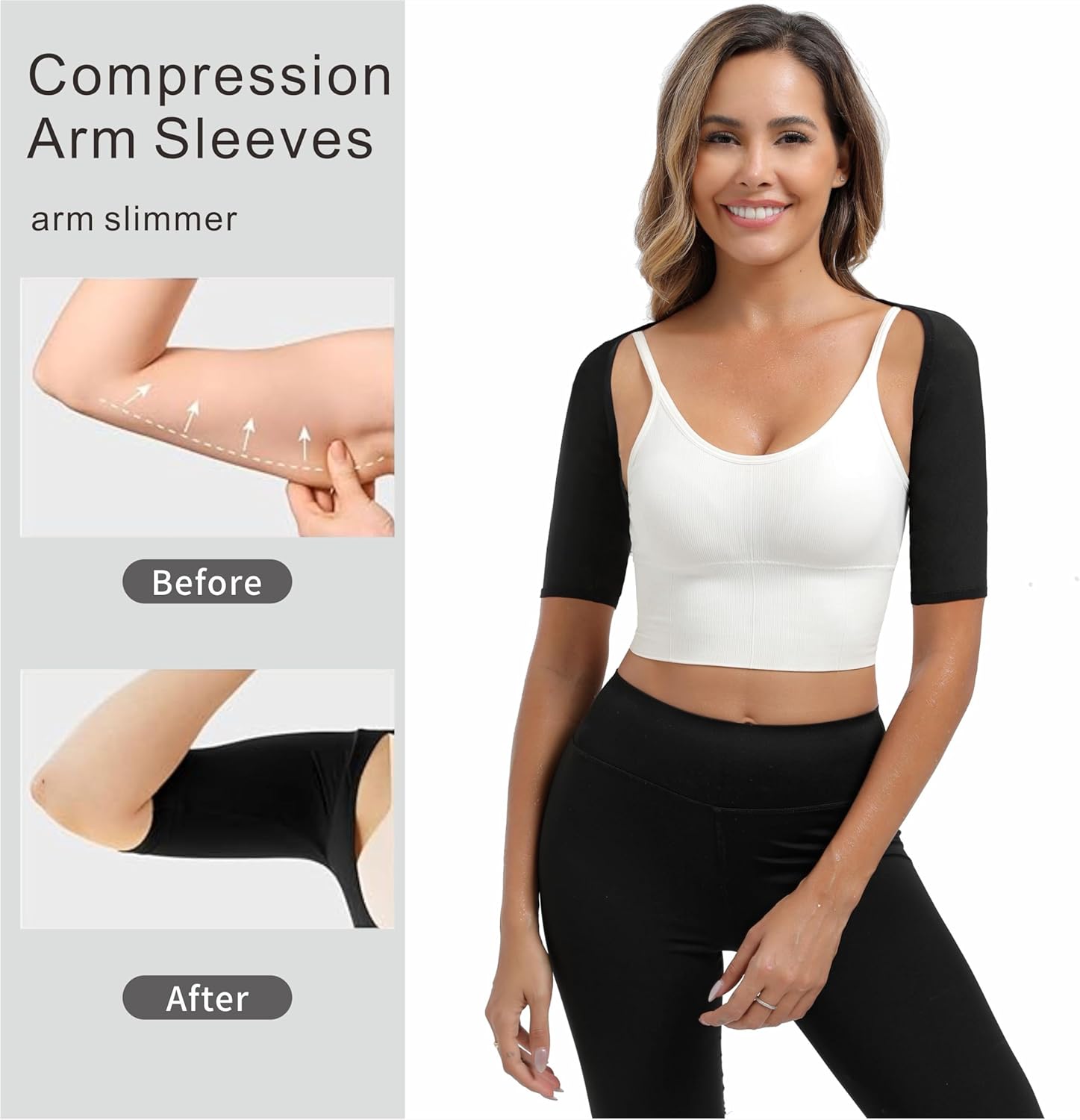 Women's Sauna Arm Trimmer Sleeves, Slimming Arm Shaper,Posture Corrector & Sweat Enhancer Workout Gear,Daily Wear - Image 2