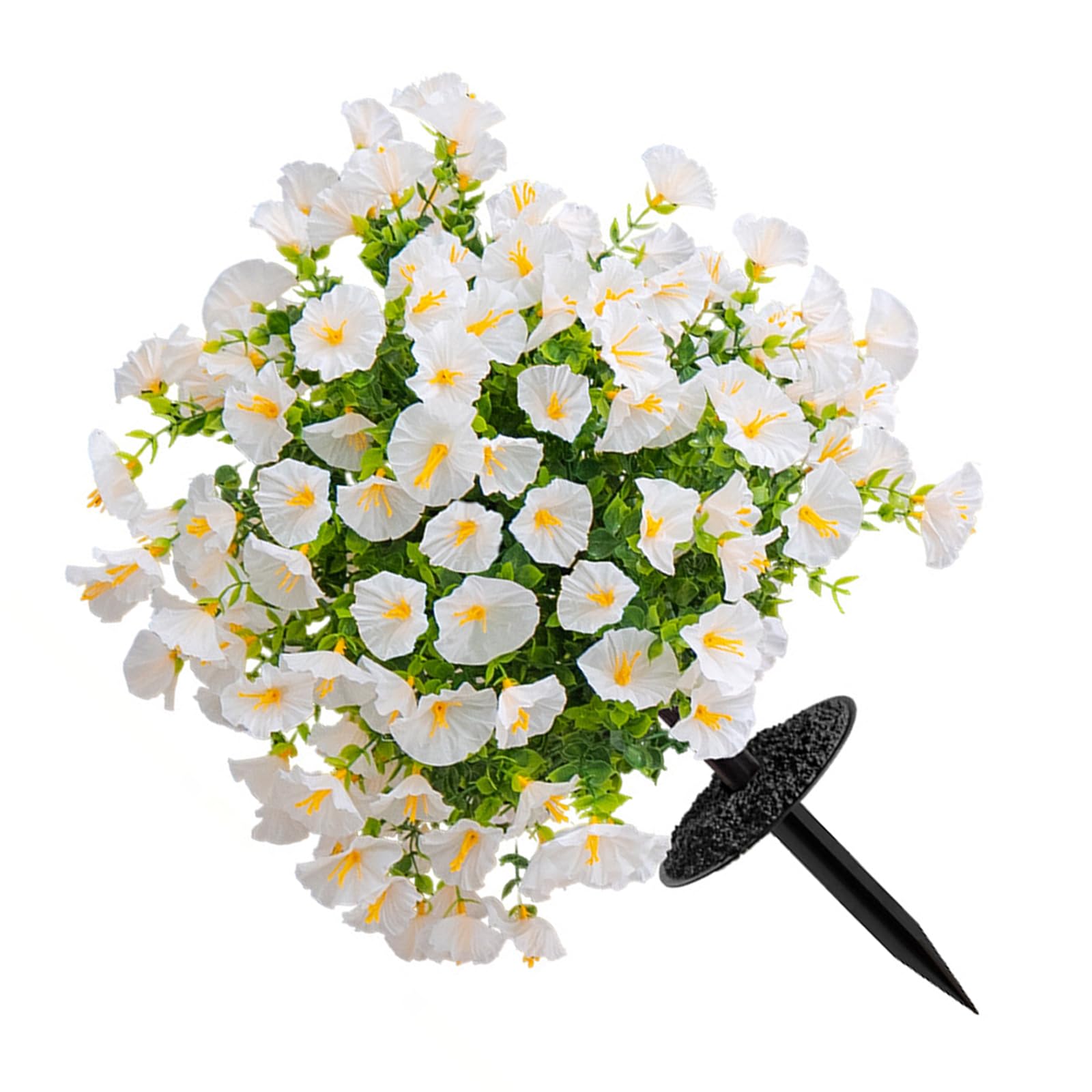 JSGHGDF Artificial Morning Glory Flower with Ground Stake Weather Realistic for Garden Patio Yard Realistic Blossomy Arrangement