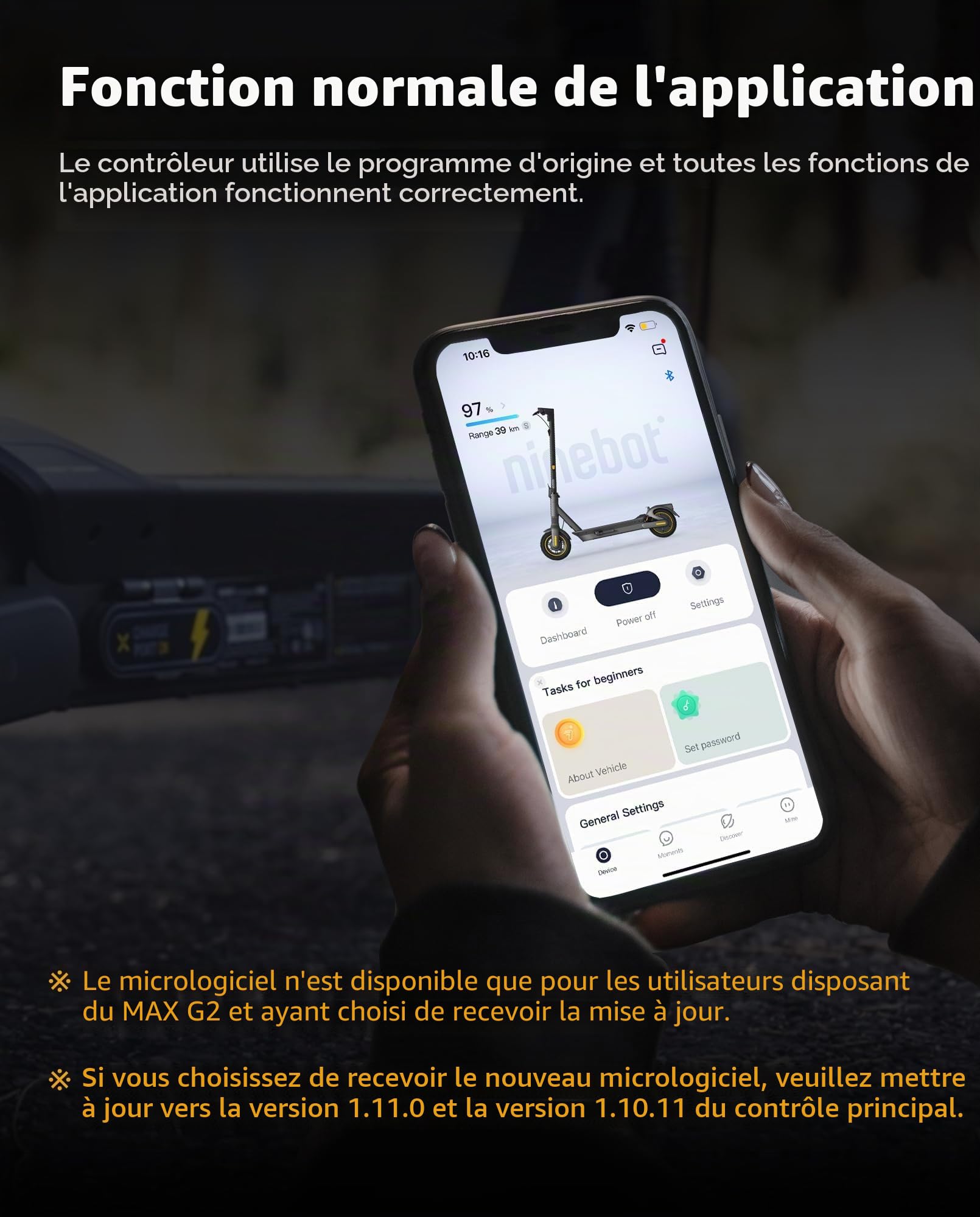 Contrôleur G2 pour trottinette électrique compatible avec Segway Ninebot Max G2 G2E G2D Kickscooter, 40 km/h Nouvelle version personnalisée du contrôleur, scooter électrique accessoires