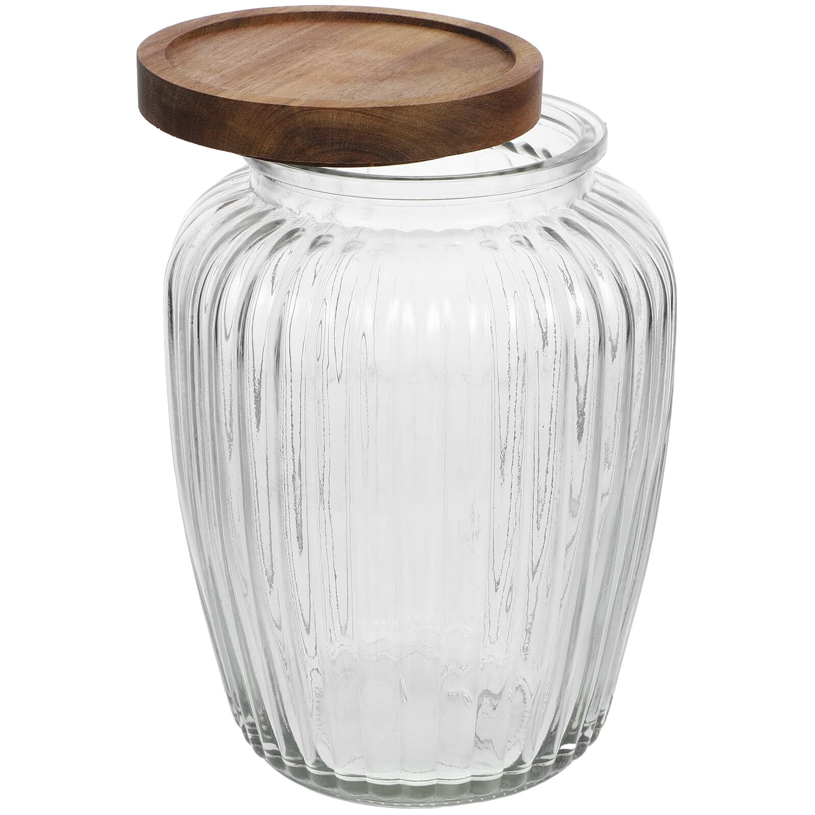 CALLARON Tarro para Almacenar Alimentos Hermético de 2200ml con Tapa de Madera y Conservar Frescura Sellada Adecuado para Organizar la Cocina