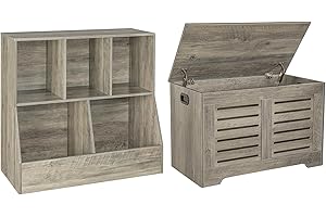 dinzi lvj Toy Storage Chest and 5-Cubby Bookcase