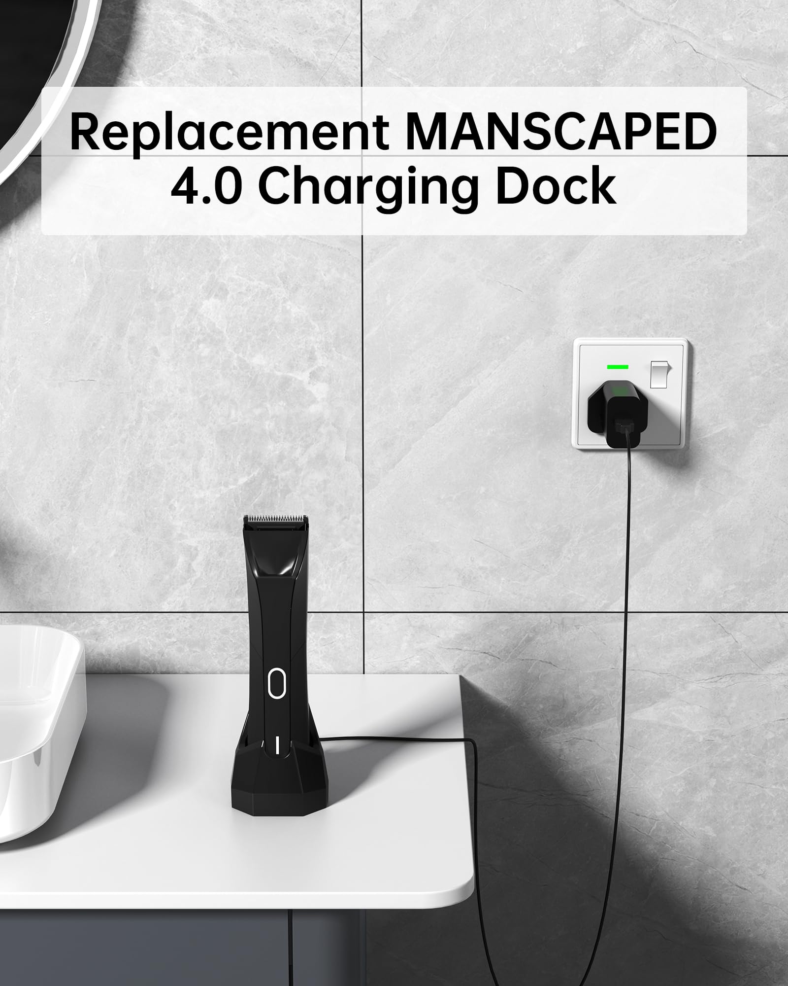 Base de carga para cortacésped Manscaped 4.0, cargador eléctrico de corte de pelo de ingle con cable de 5 pies