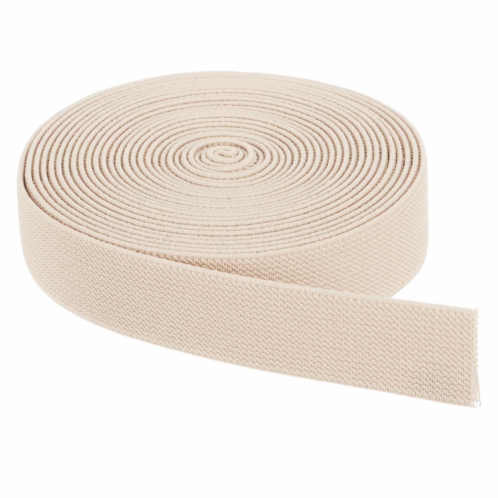 sourcing map Elastic Bands for Sewing 2.5cm x 4.6m Beige Knit Elastic Spool High Elasticity for Wigs, Waistband, Pants, Craft DIY Projects
