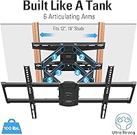 Vista 2 de Mounting Dream Soporte de pared giratorio e inclinable para la mayoría de televisores de 42 a 75 pulgadas, soporte de TV de movimiento completo