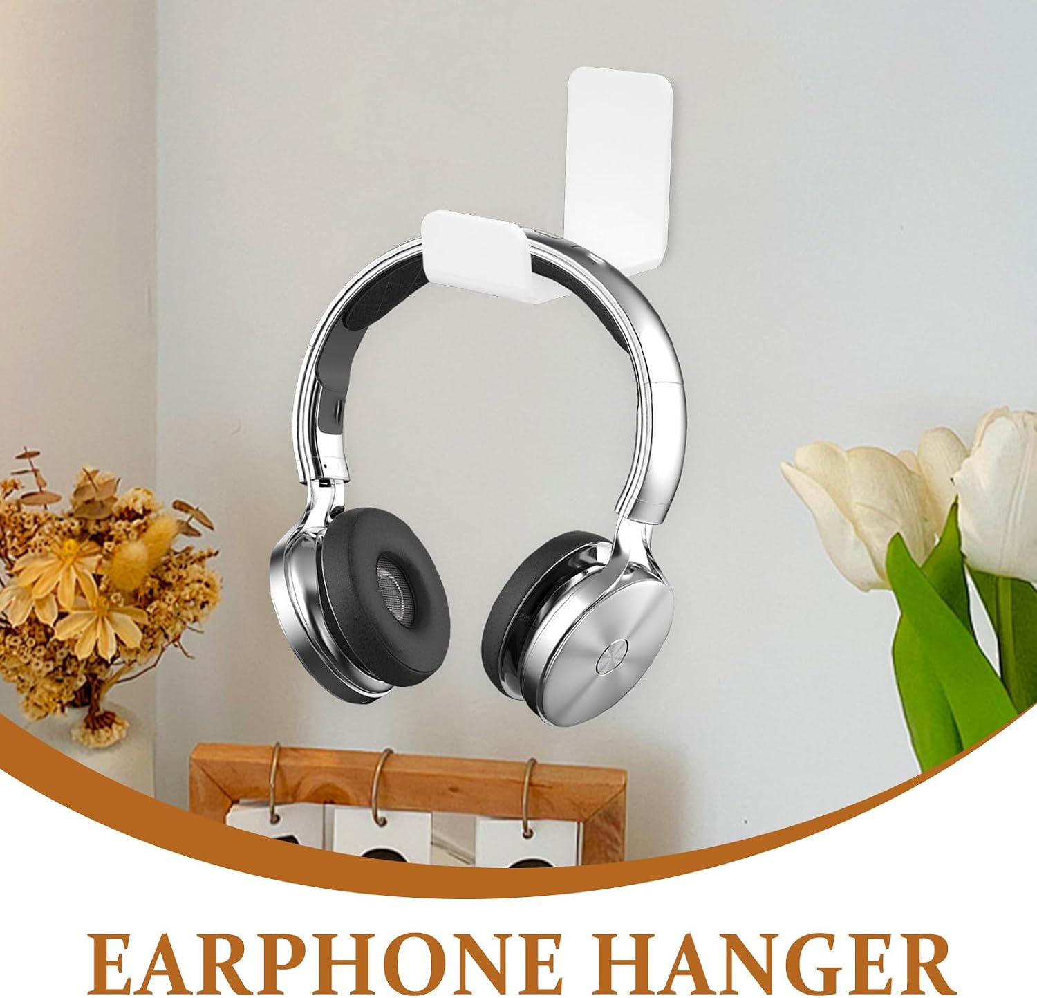 2 Set Acrylic Headphone Holder Wall Mounted Storage Rack for Headsets image 3